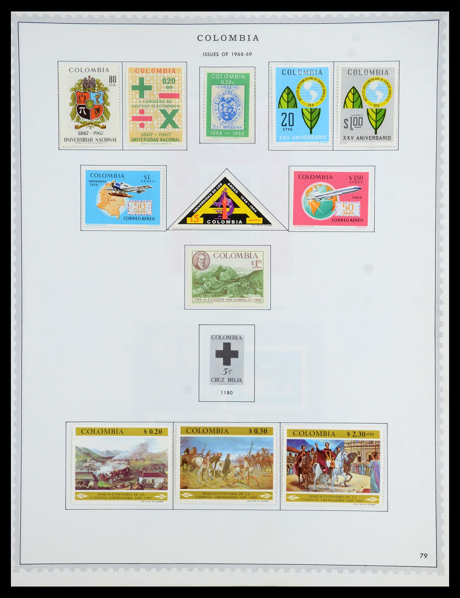 35828 069 - Postzegelverzameling 35828 Colombia en Staten 1859-1971.