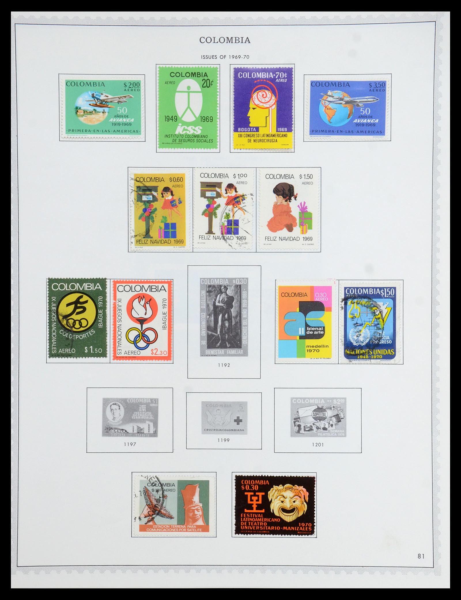 35828 071 - Postzegelverzameling 35828 Colombia en Staten 1859-1971.