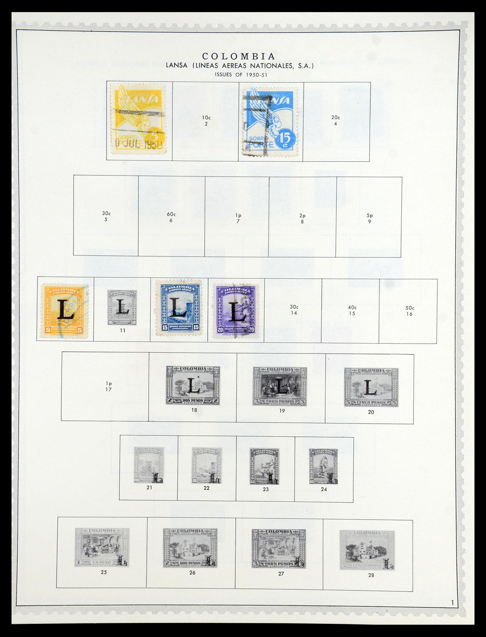 35828 077 - Stamp Collection 35828 Colombia and States 1859-1971.