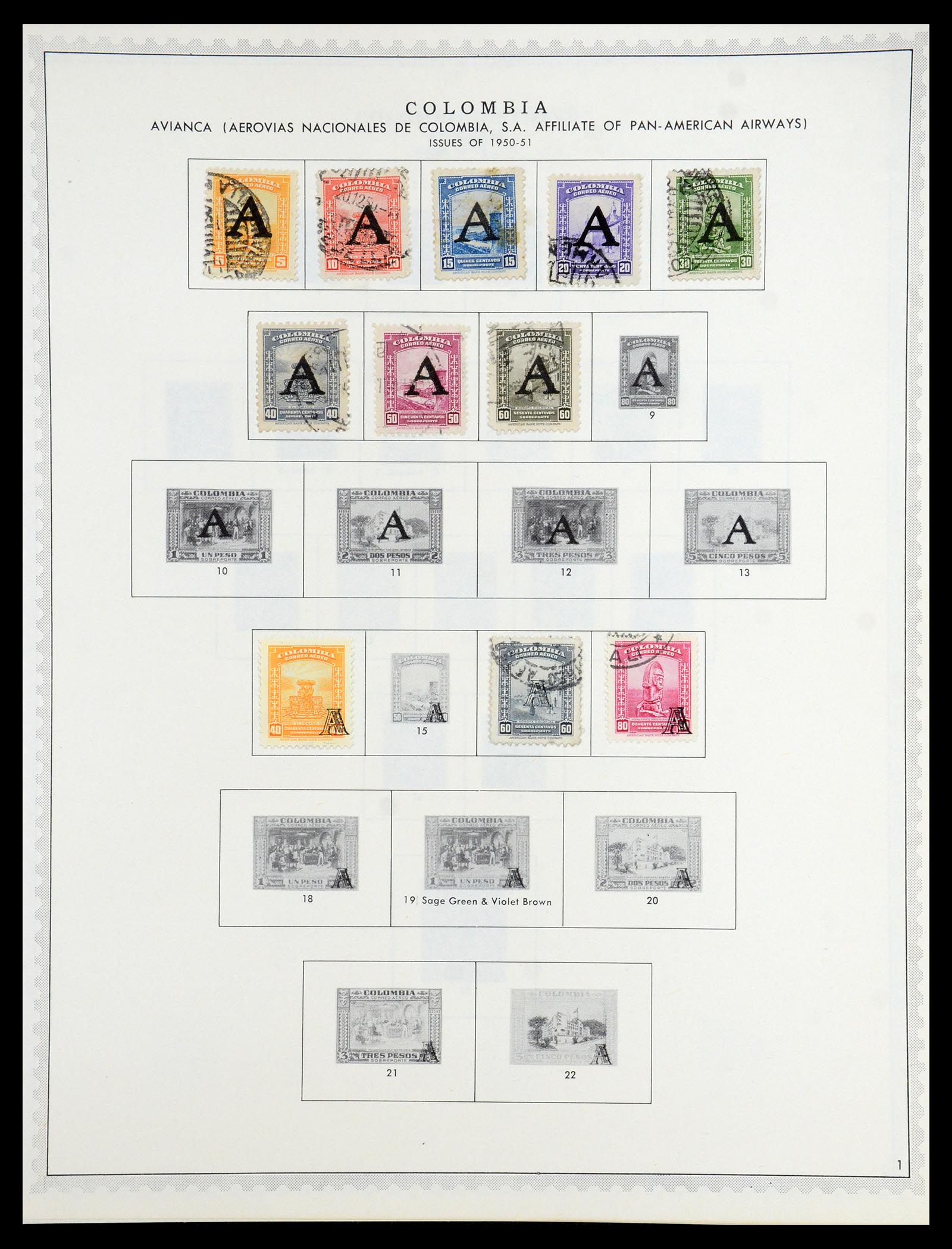 35828 078 - Postzegelverzameling 35828 Colombia en Staten 1859-1971.