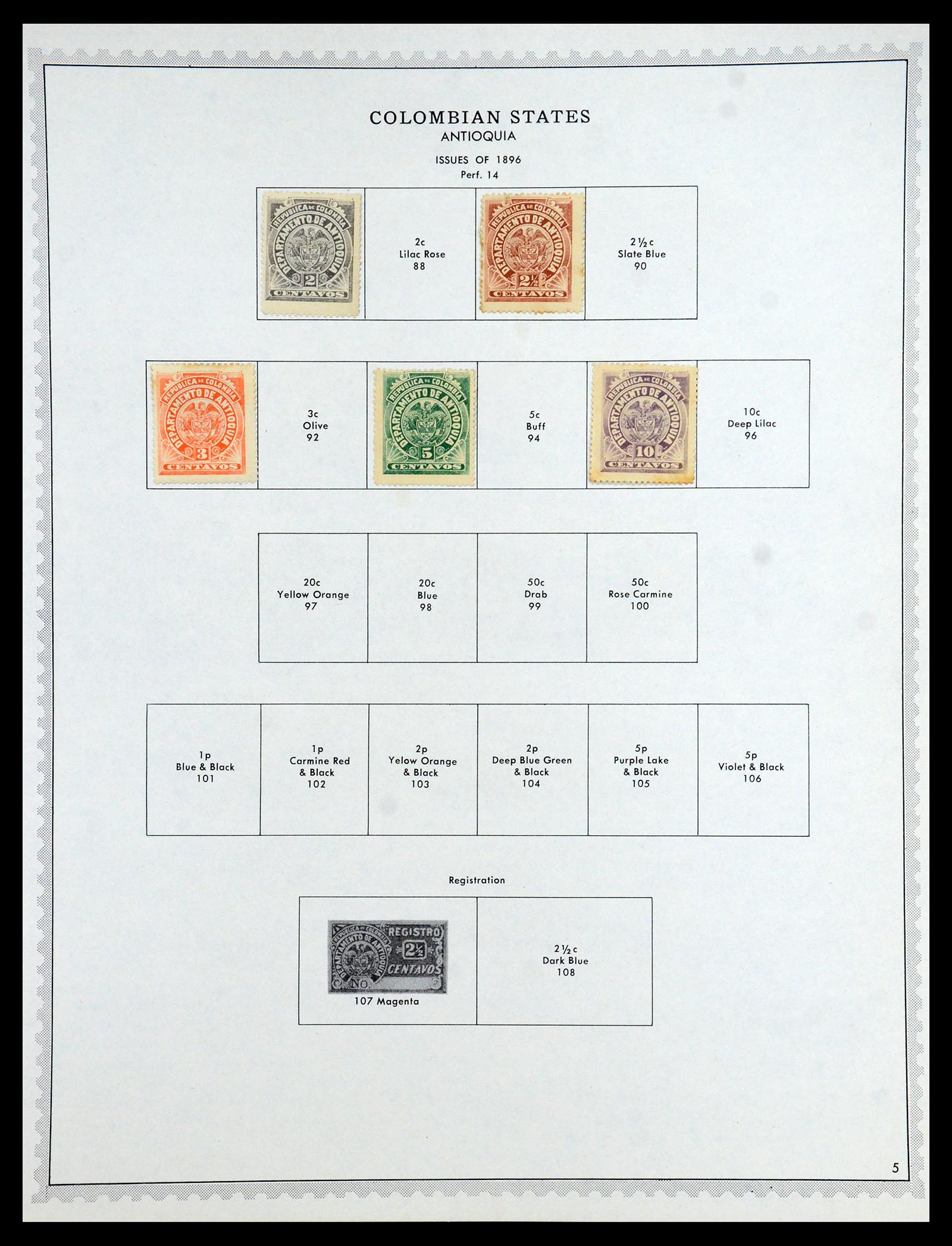 35828 080 - Stamp Collection 35828 Colombia and States 1859-1971.