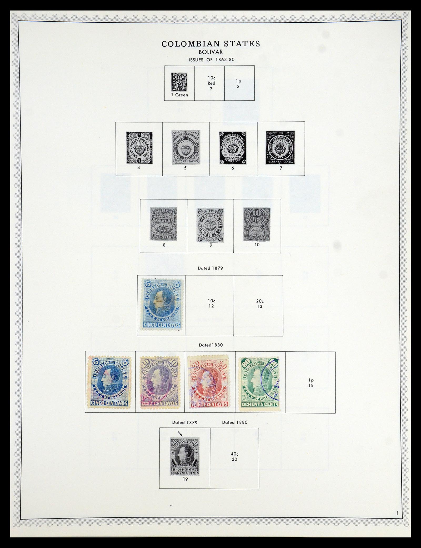 35828 083 - Postzegelverzameling 35828 Colombia en Staten 1859-1971.