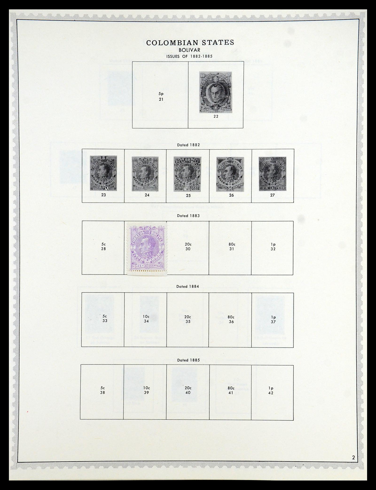 35828 084 - Postzegelverzameling 35828 Colombia en Staten 1859-1971.