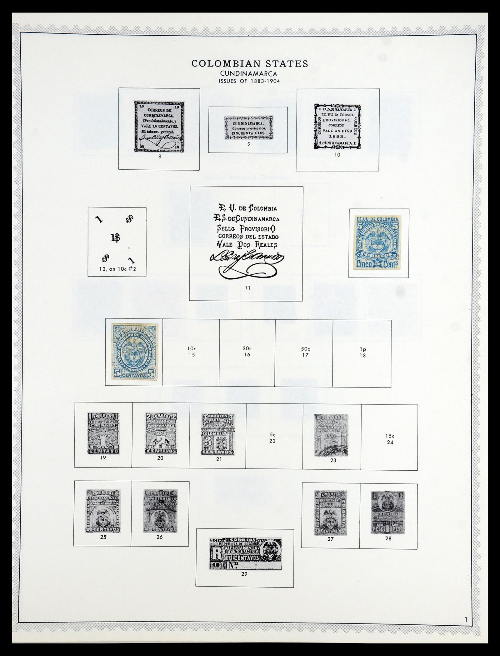35828 085 - Postzegelverzameling 35828 Colombia en Staten 1859-1971.