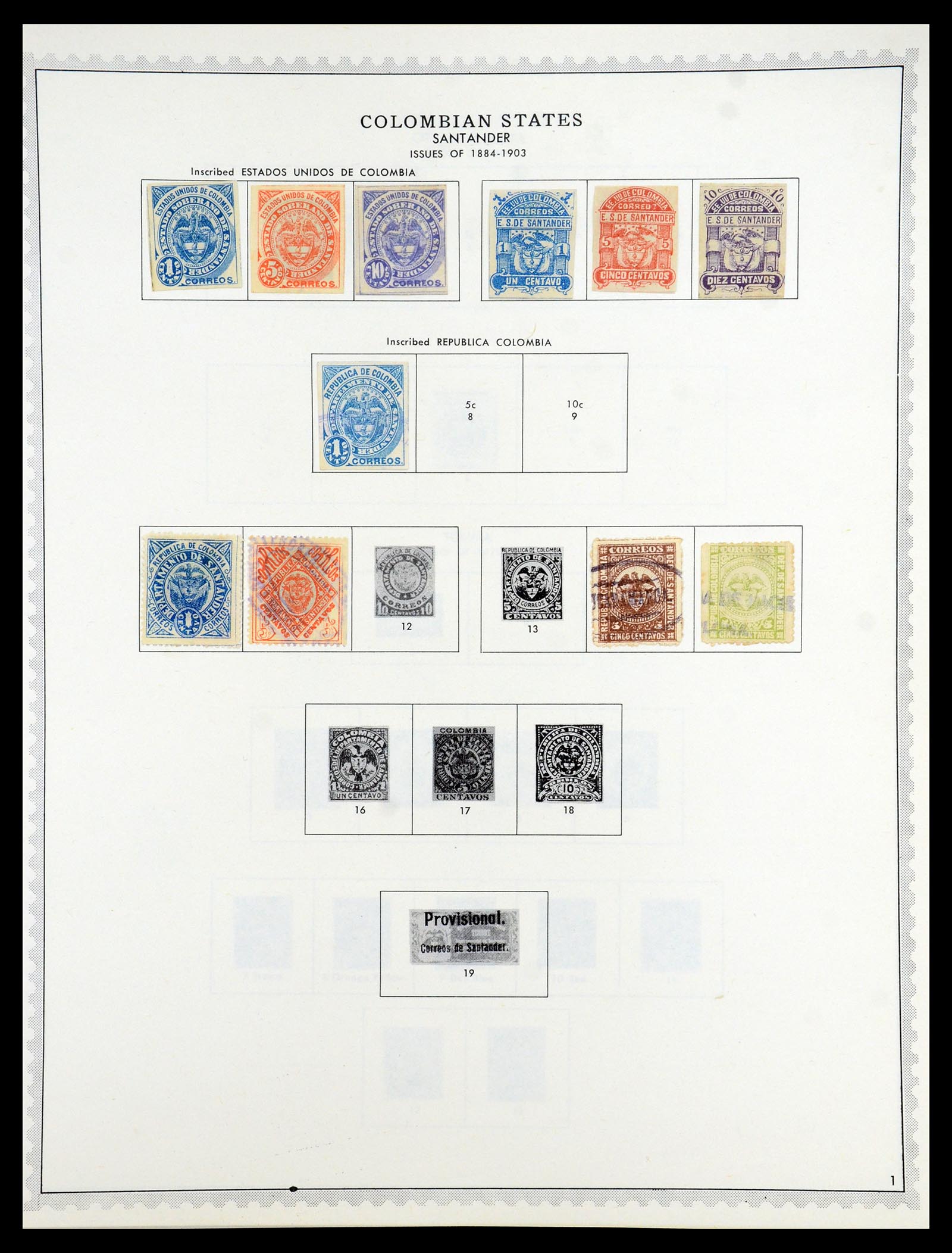 35828 086 - Postzegelverzameling 35828 Colombia en Staten 1859-1971.