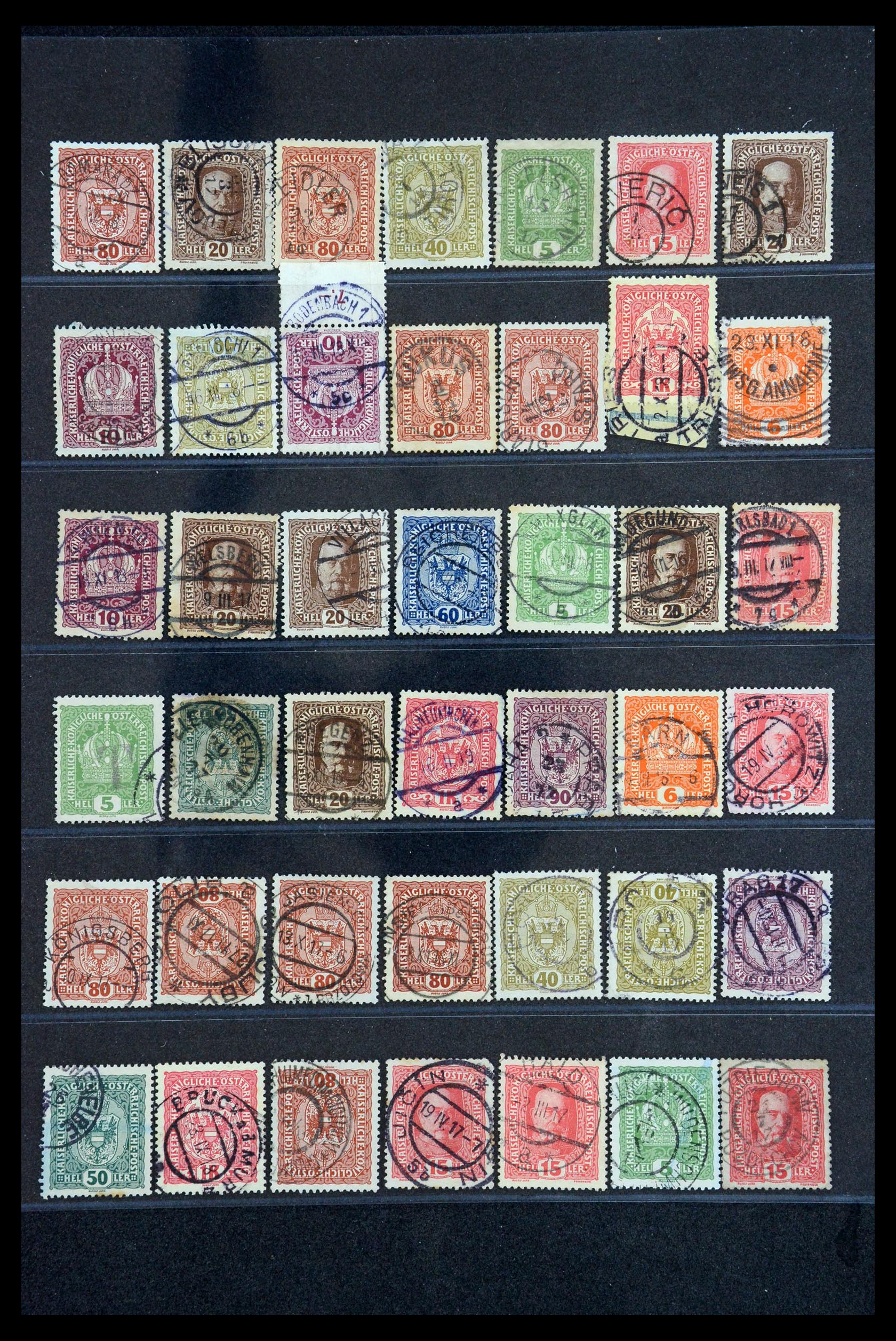 35833 001 - Stamp Collection 35833 Austria cancels 1908-1910.