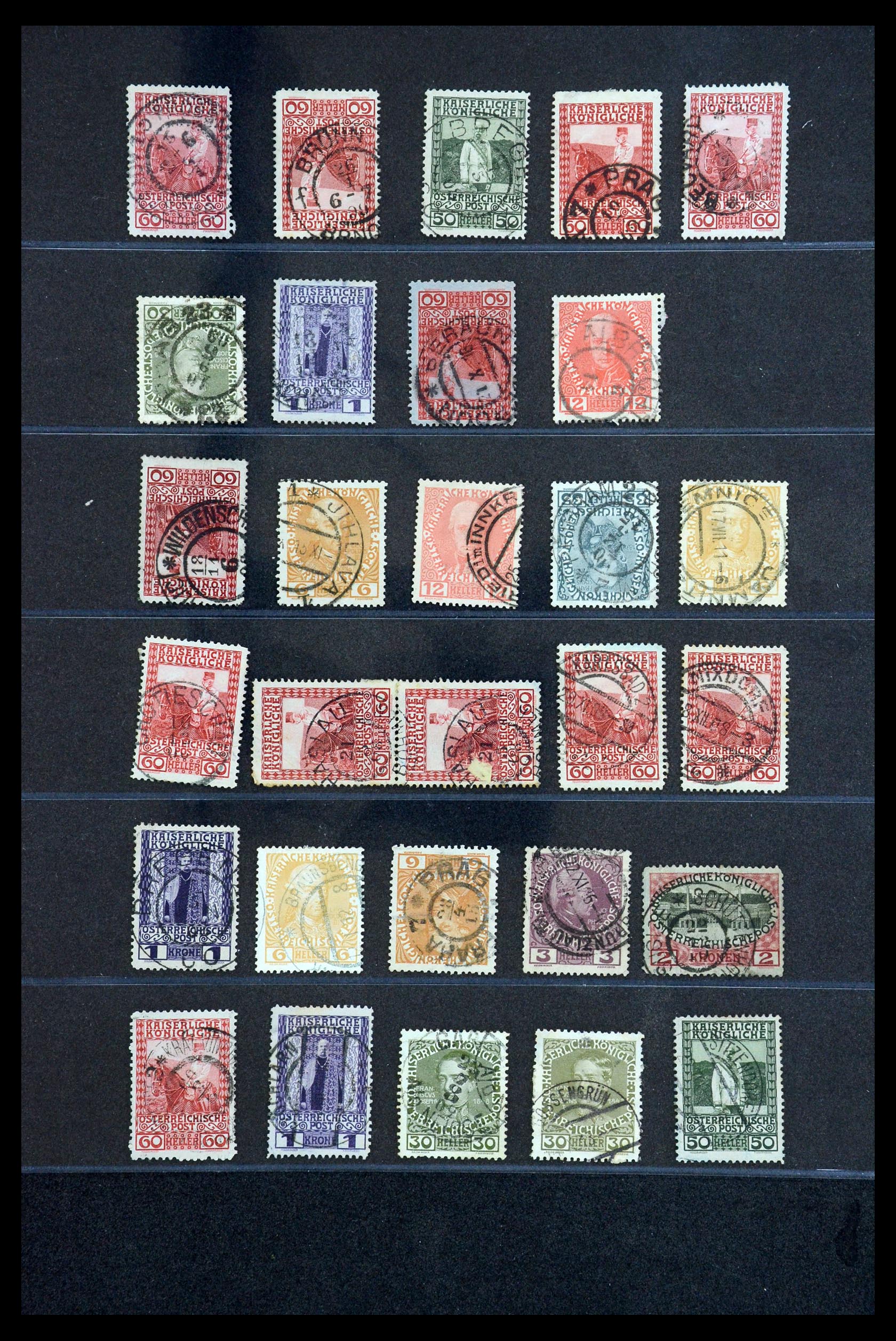 35833 003 - Stamp Collection 35833 Austria cancels 1908-1910.