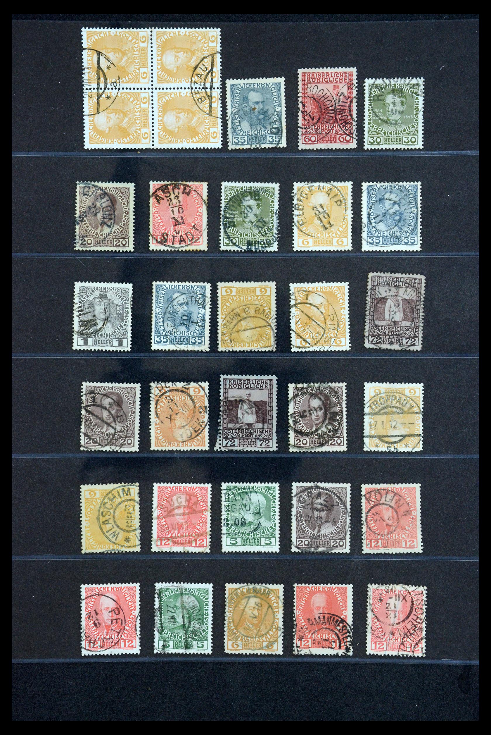 35833 005 - Stamp Collection 35833 Austria cancels 1908-1910.