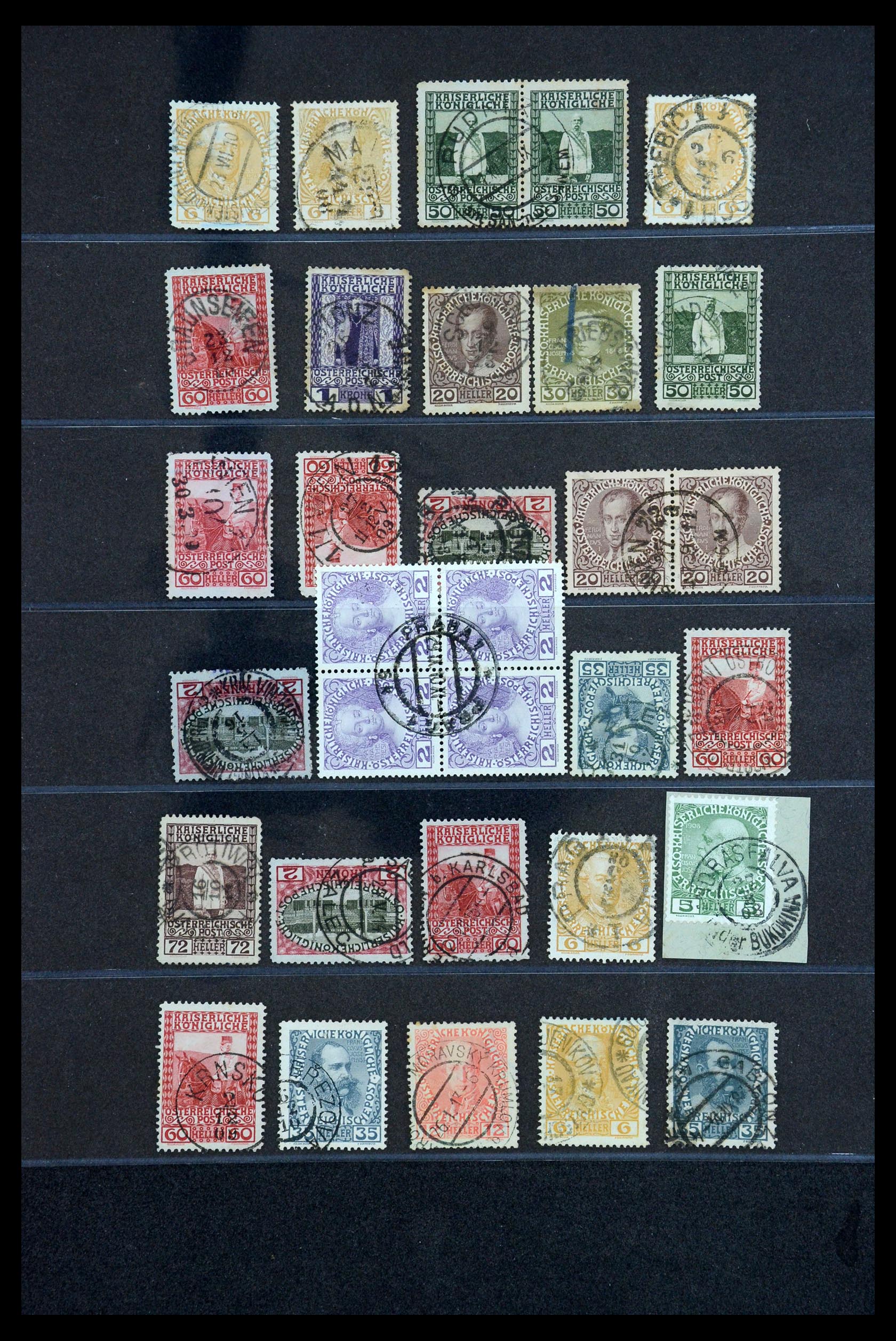 35833 006 - Stamp Collection 35833 Austria cancels 1908-1910.