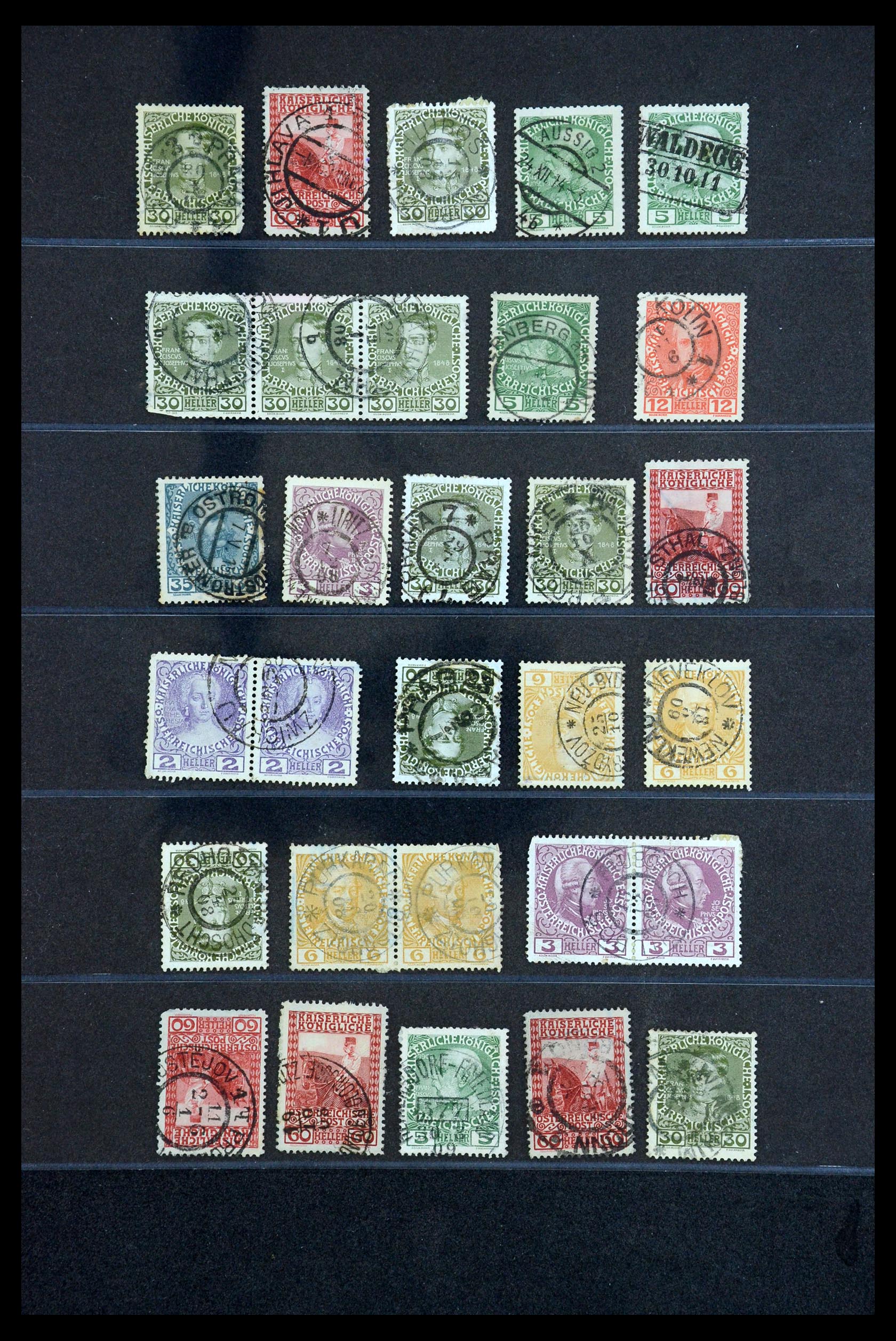 35833 010 - Stamp Collection 35833 Austria cancels 1908-1910.