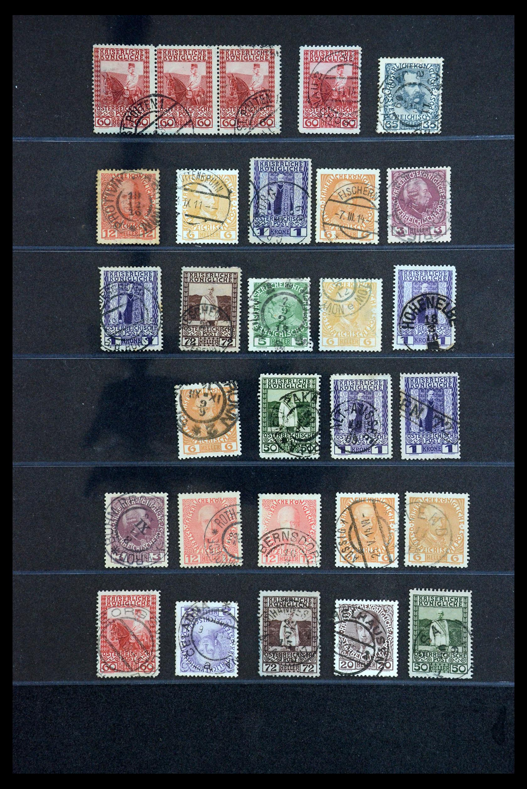 35833 011 - Stamp Collection 35833 Austria cancels 1908-1910.