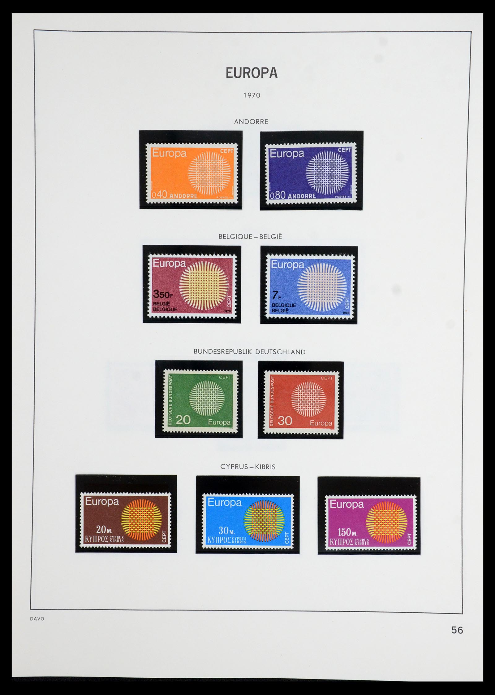 35842 001 - Postzegelverzameling 35842 Europa CEPT 1970-2005.