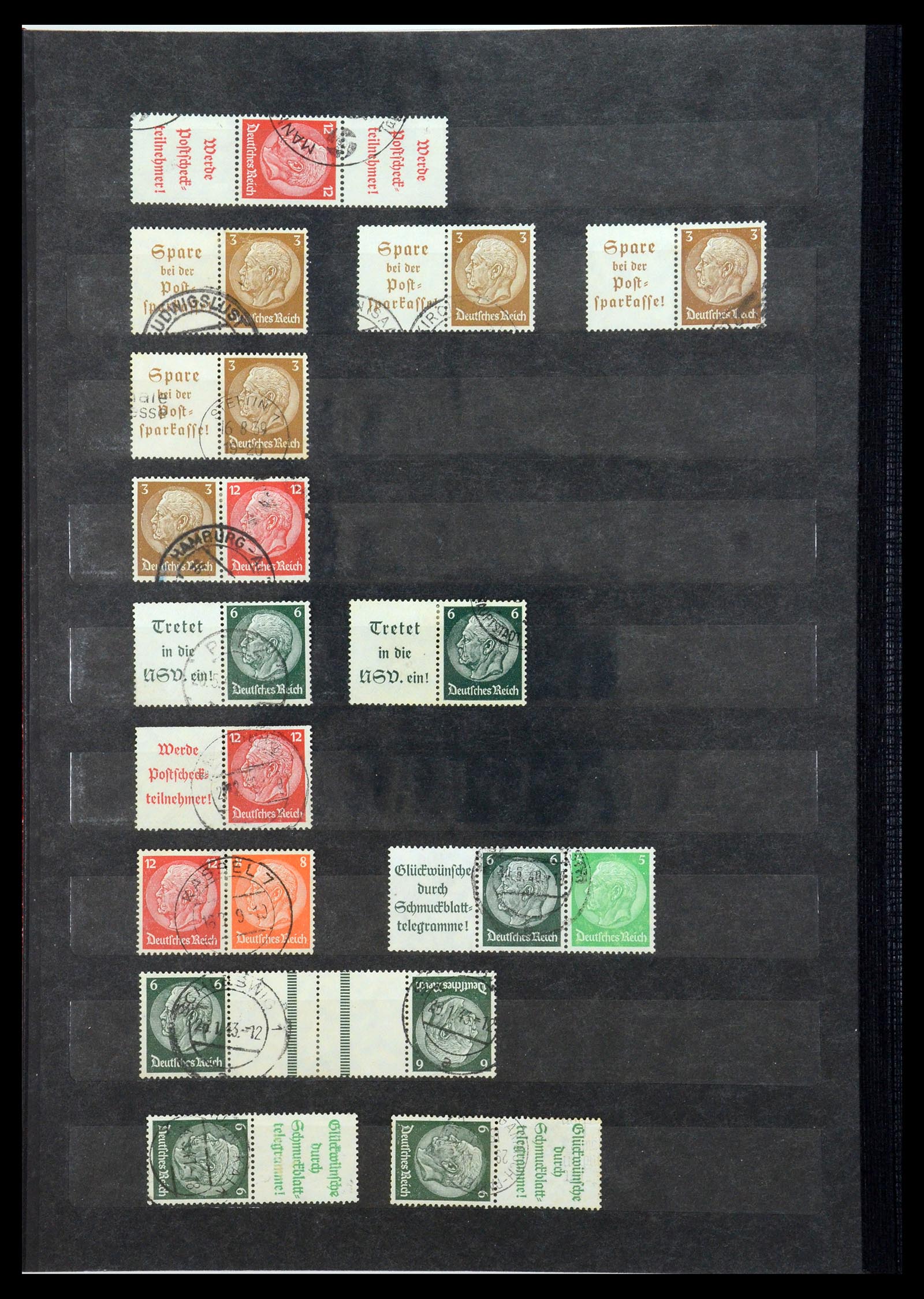 35848 026 - Stamp Collection 35848 German Reich combinations 1916-1941.