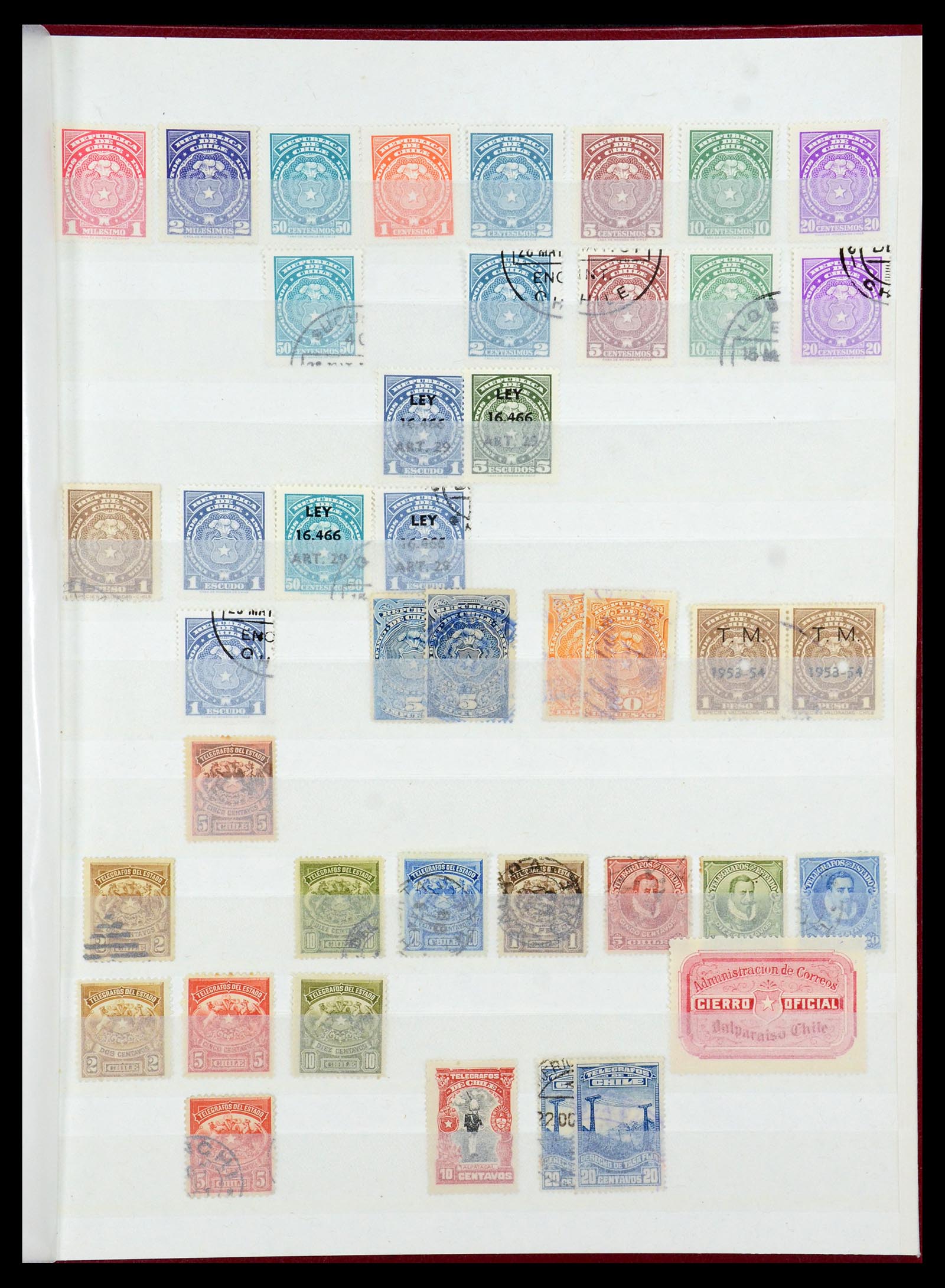 35855 037 - Postzegelverzameling 35855 Chili 1853-1990.