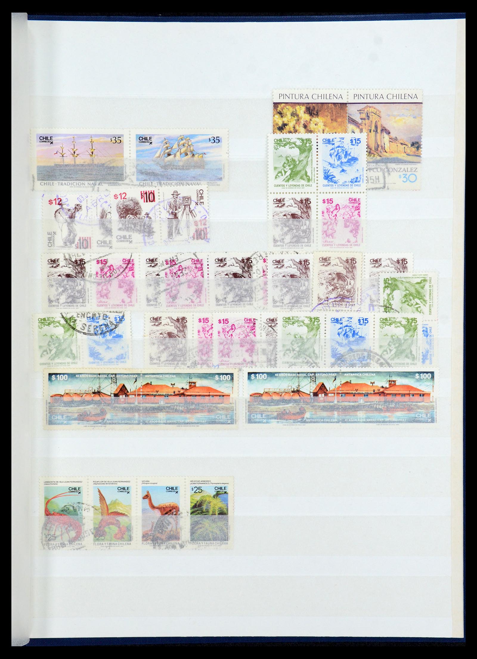 35855 044 - Postzegelverzameling 35855 Chili 1853-1990.