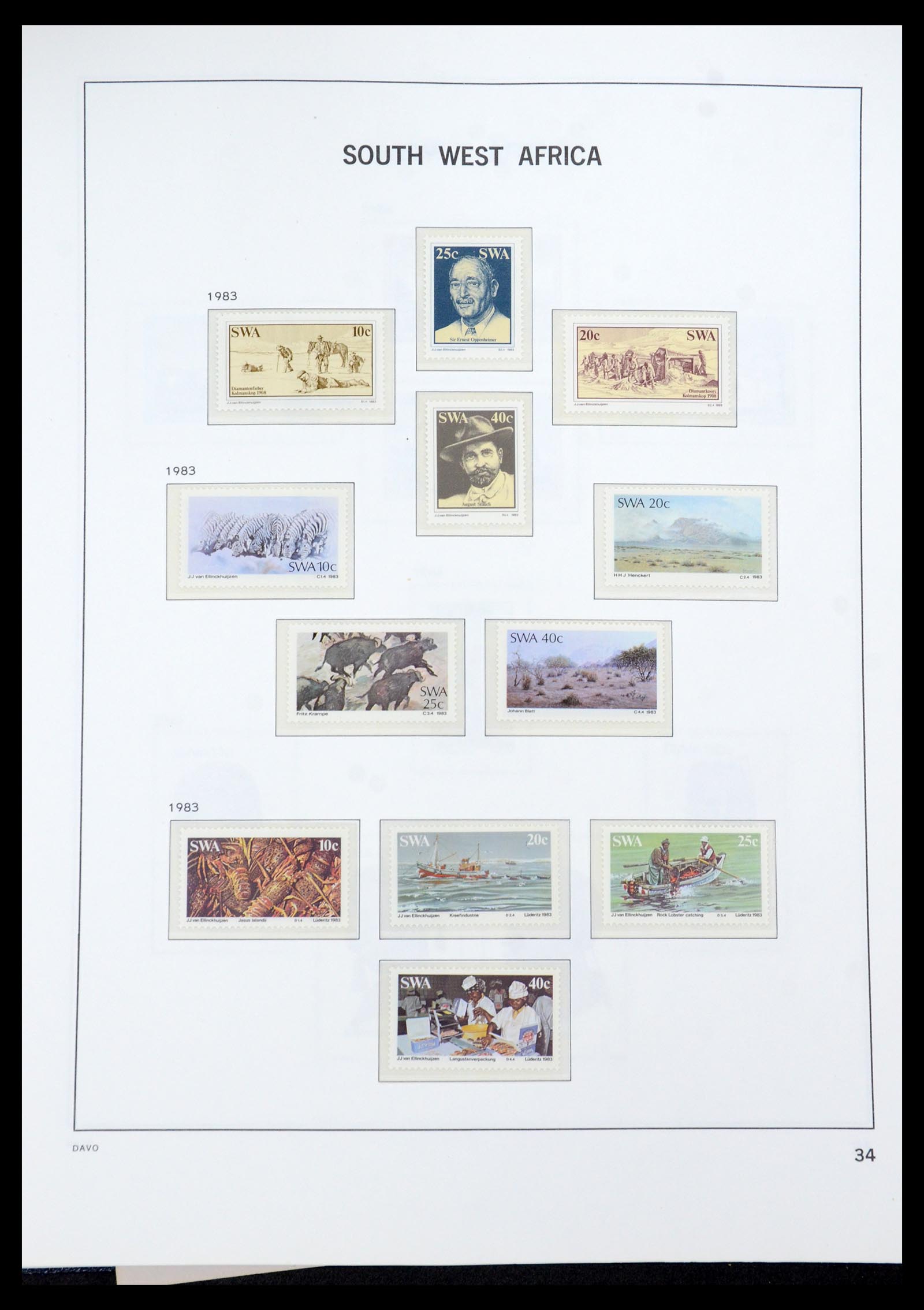 35858 035 - Postzegelverzameling 35858 Zuidwest-Afrika 1900-1990.