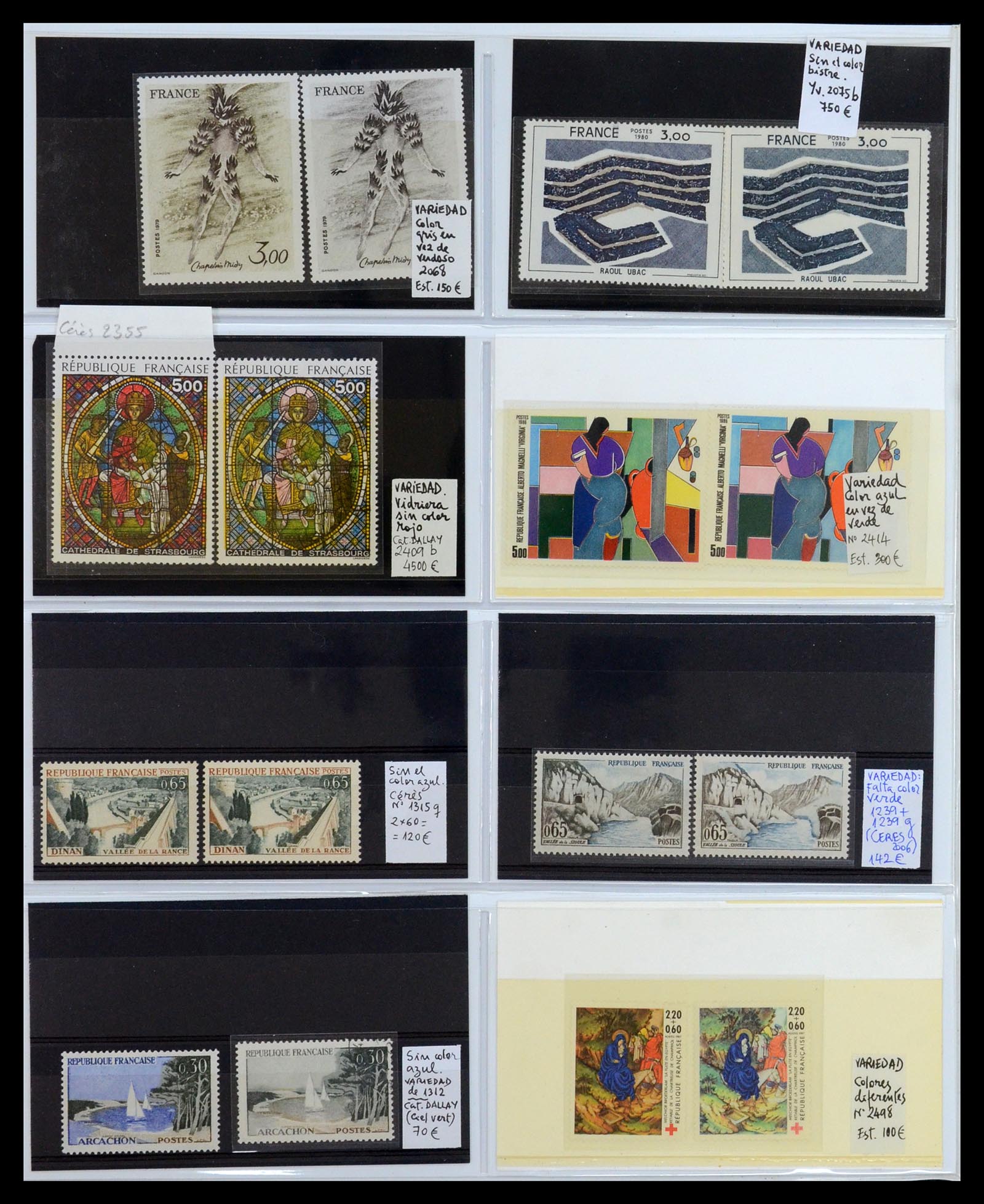 35870 001 - Postzegelverzameling 35870 Frankrijk variëteiten 1960-1980.