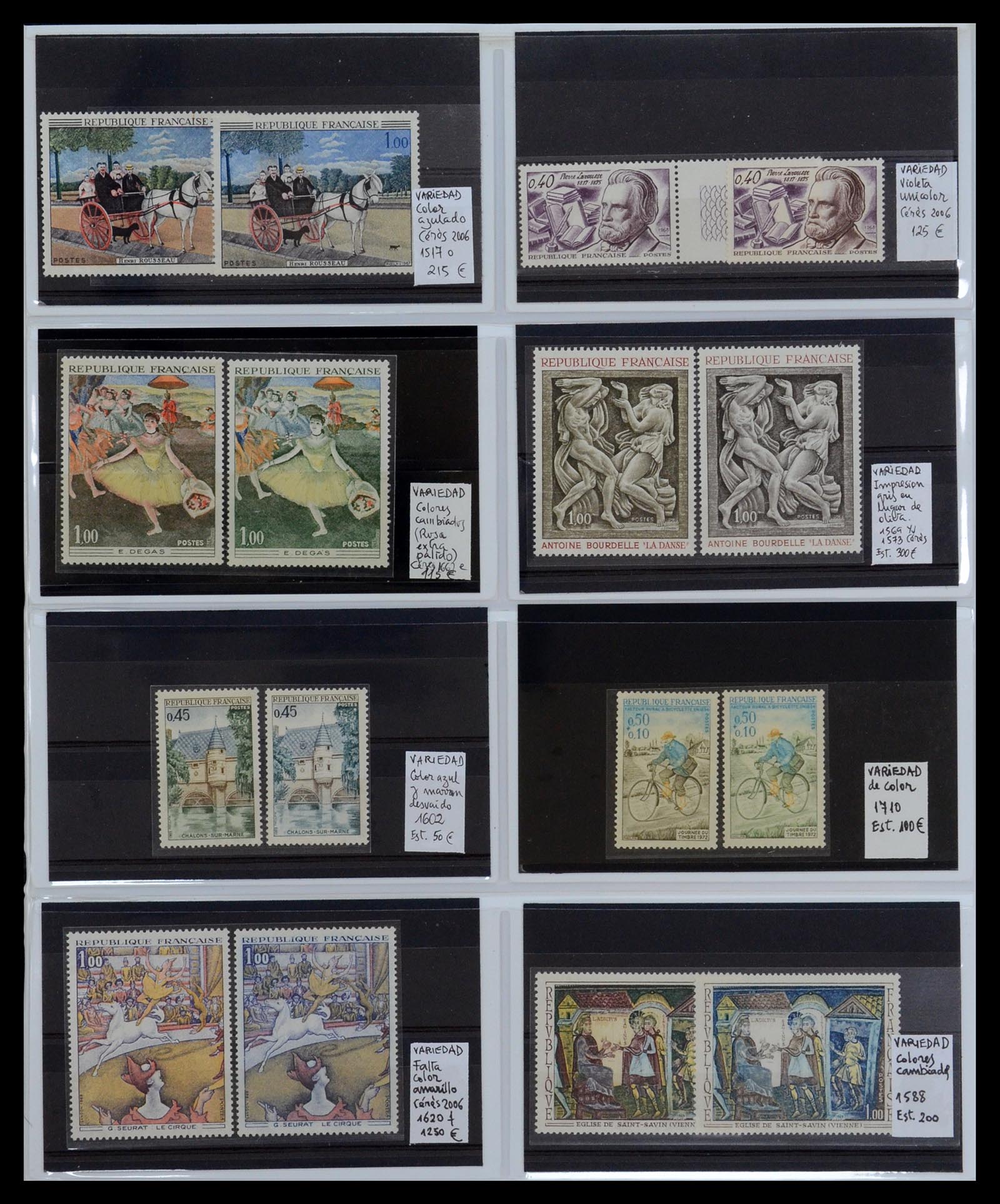 35870 004 - Postzegelverzameling 35870 Frankrijk variëteiten 1960-1980.
