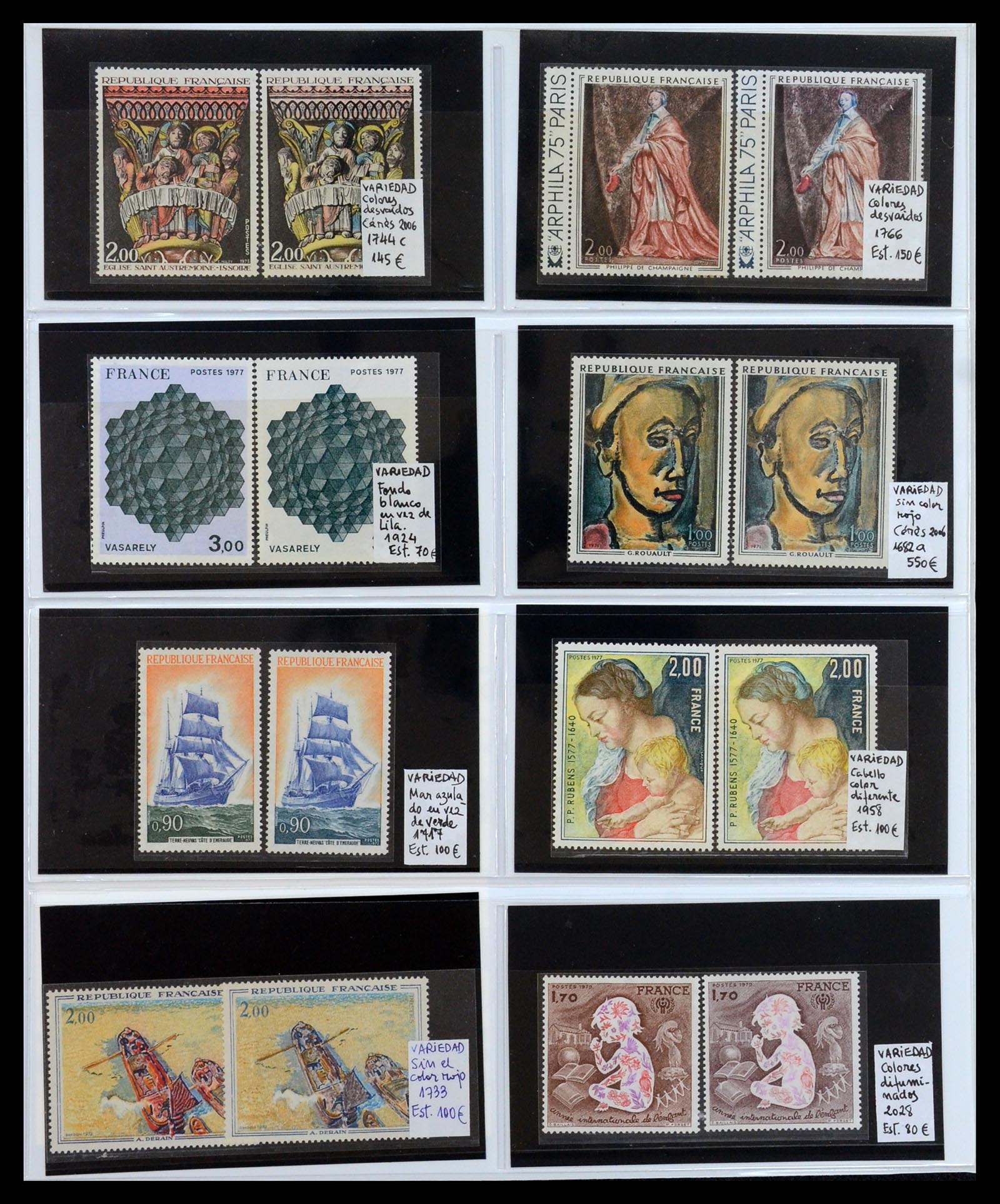 35870 005 - Postzegelverzameling 35870 Frankrijk variëteiten 1960-1980.
