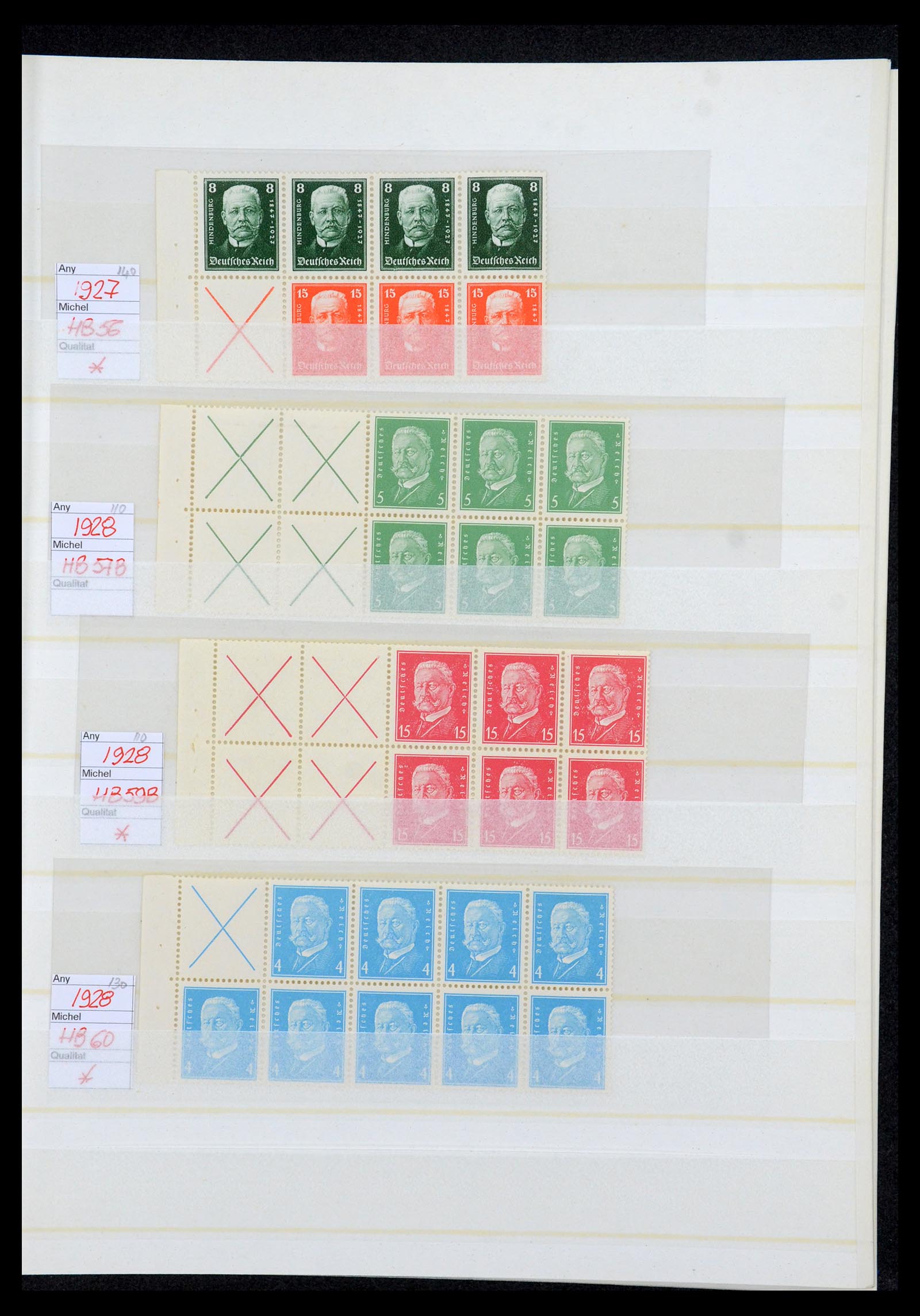 35875 001 - Stamp Collection 35875 German Reich booklet panes 1927-1939.