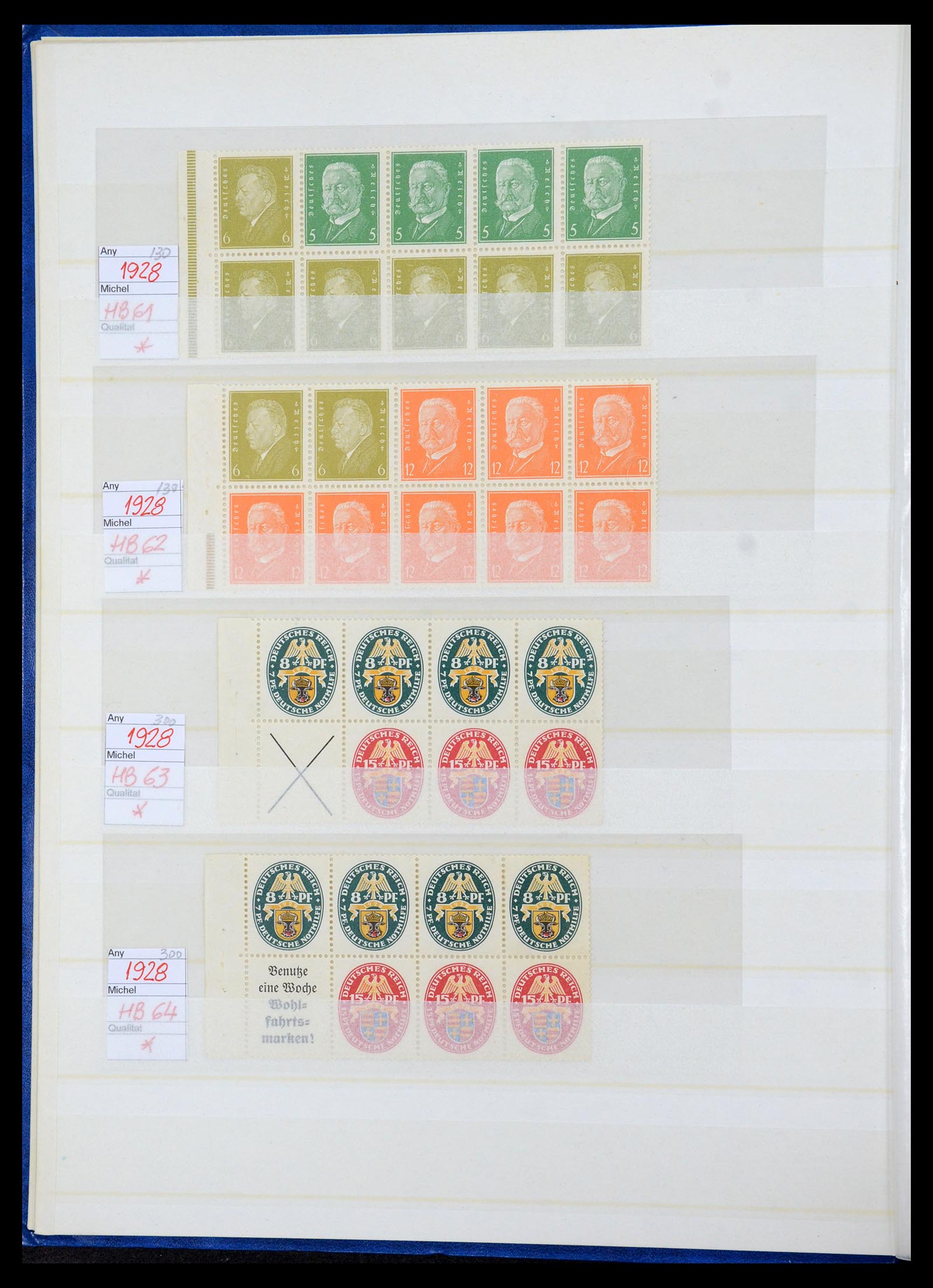 35875 002 - Stamp Collection 35875 German Reich booklet panes 1927-1939.