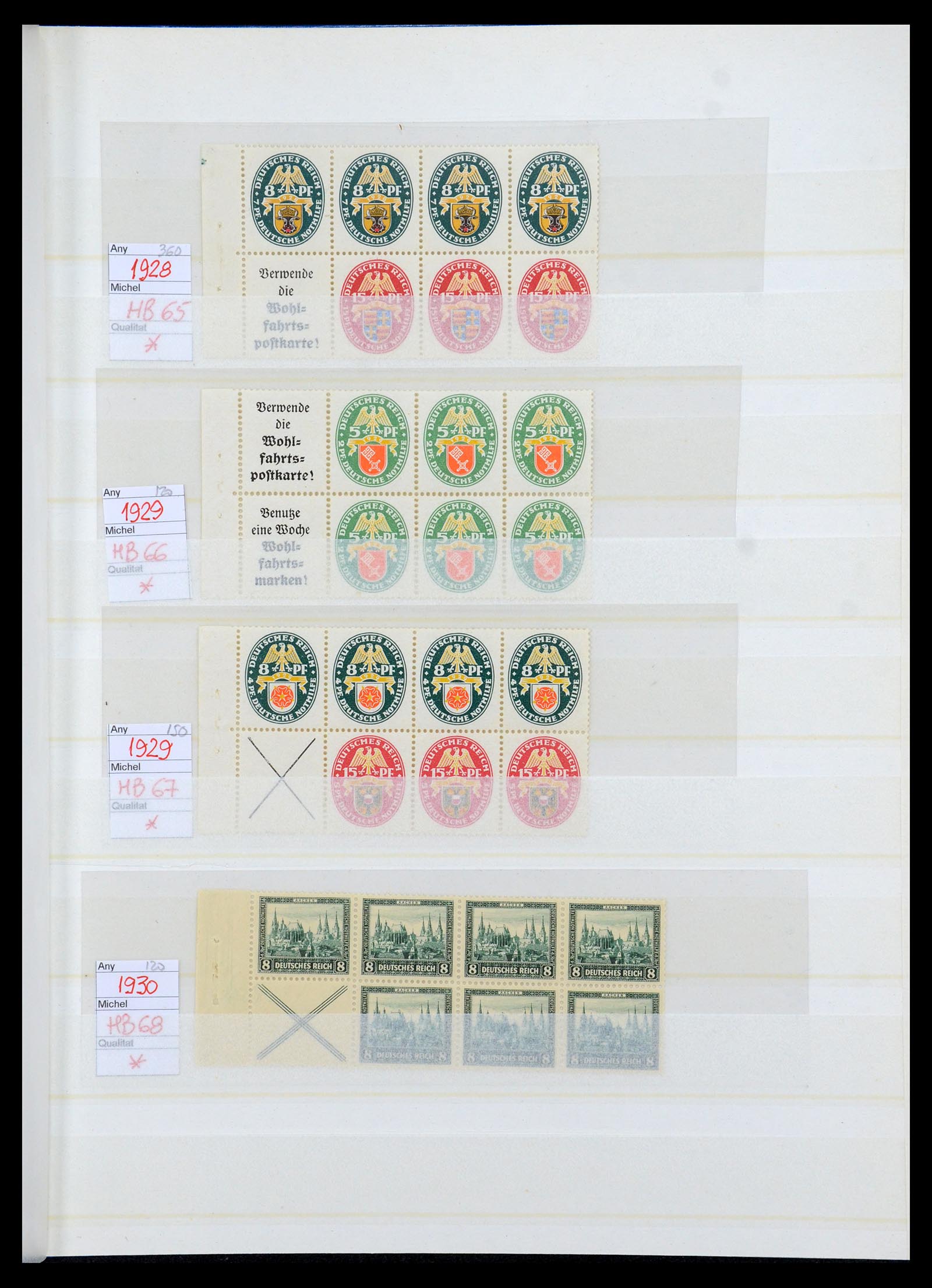 35875 003 - Stamp Collection 35875 German Reich booklet panes 1927-1939.