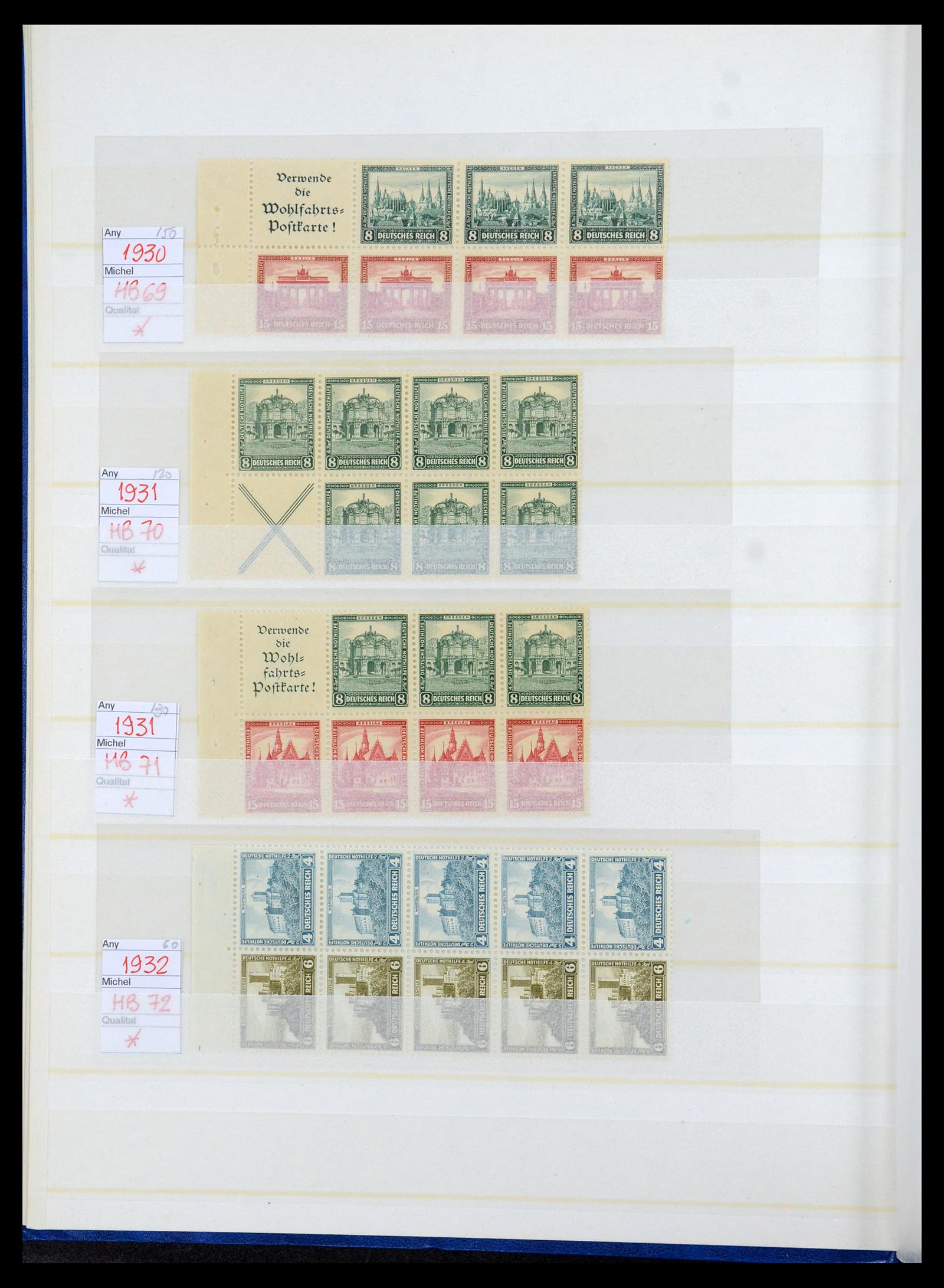 35875 004 - Stamp Collection 35875 German Reich booklet panes 1927-1939.