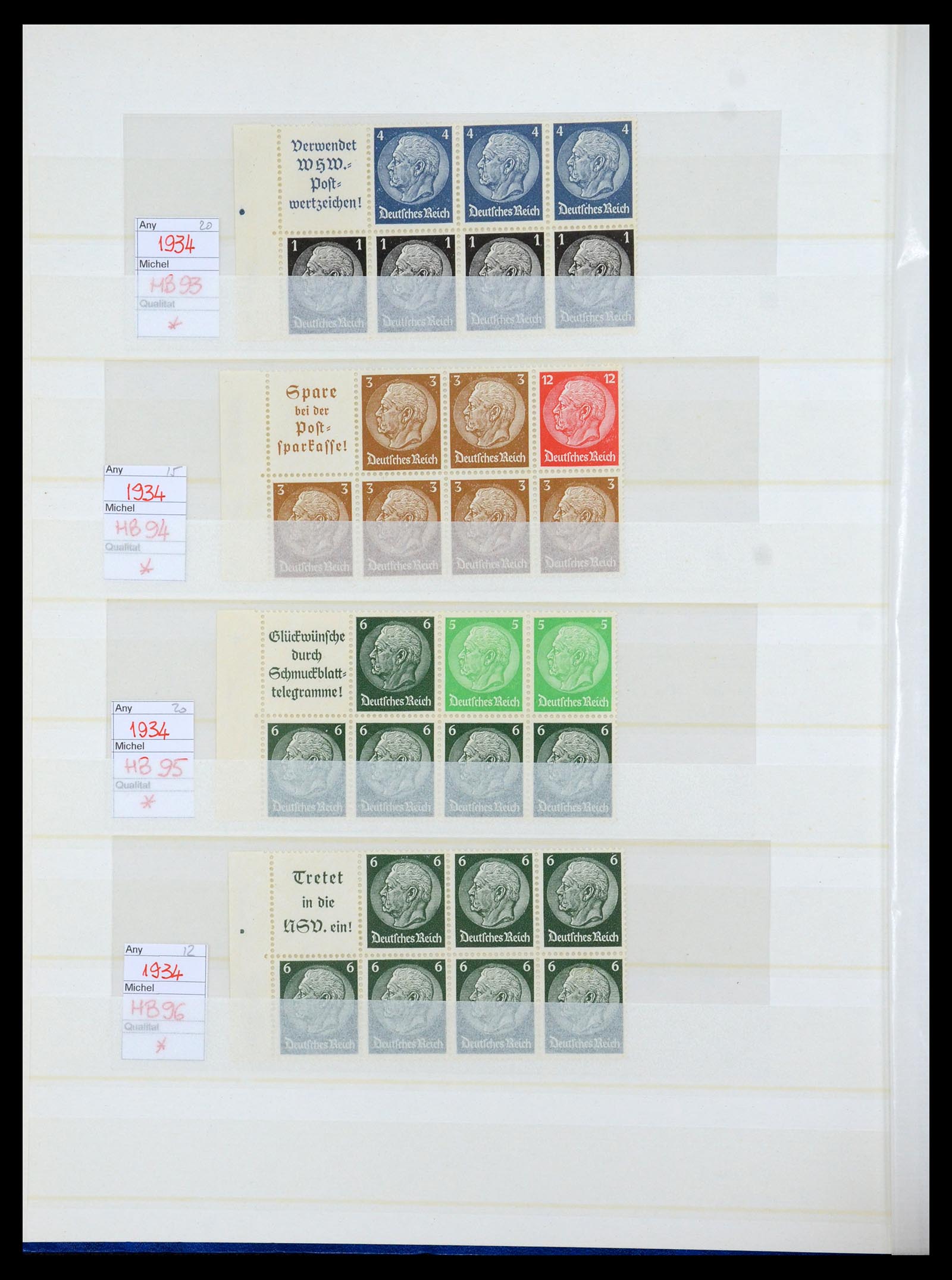 35875 010 - Stamp Collection 35875 German Reich booklet panes 1927-1939.