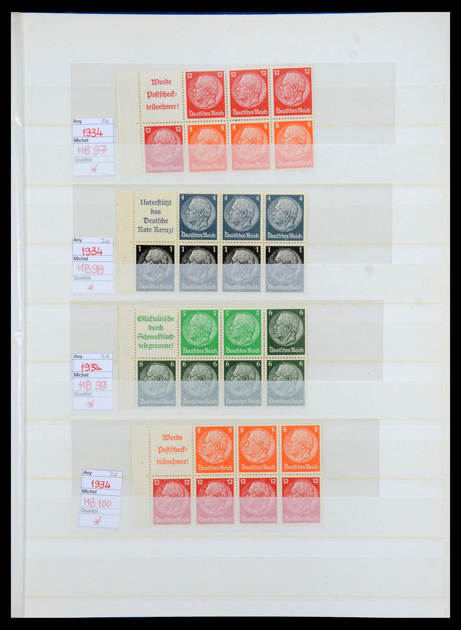 35875 011 - Stamp Collection 35875 German Reich booklet panes 1927-1939.