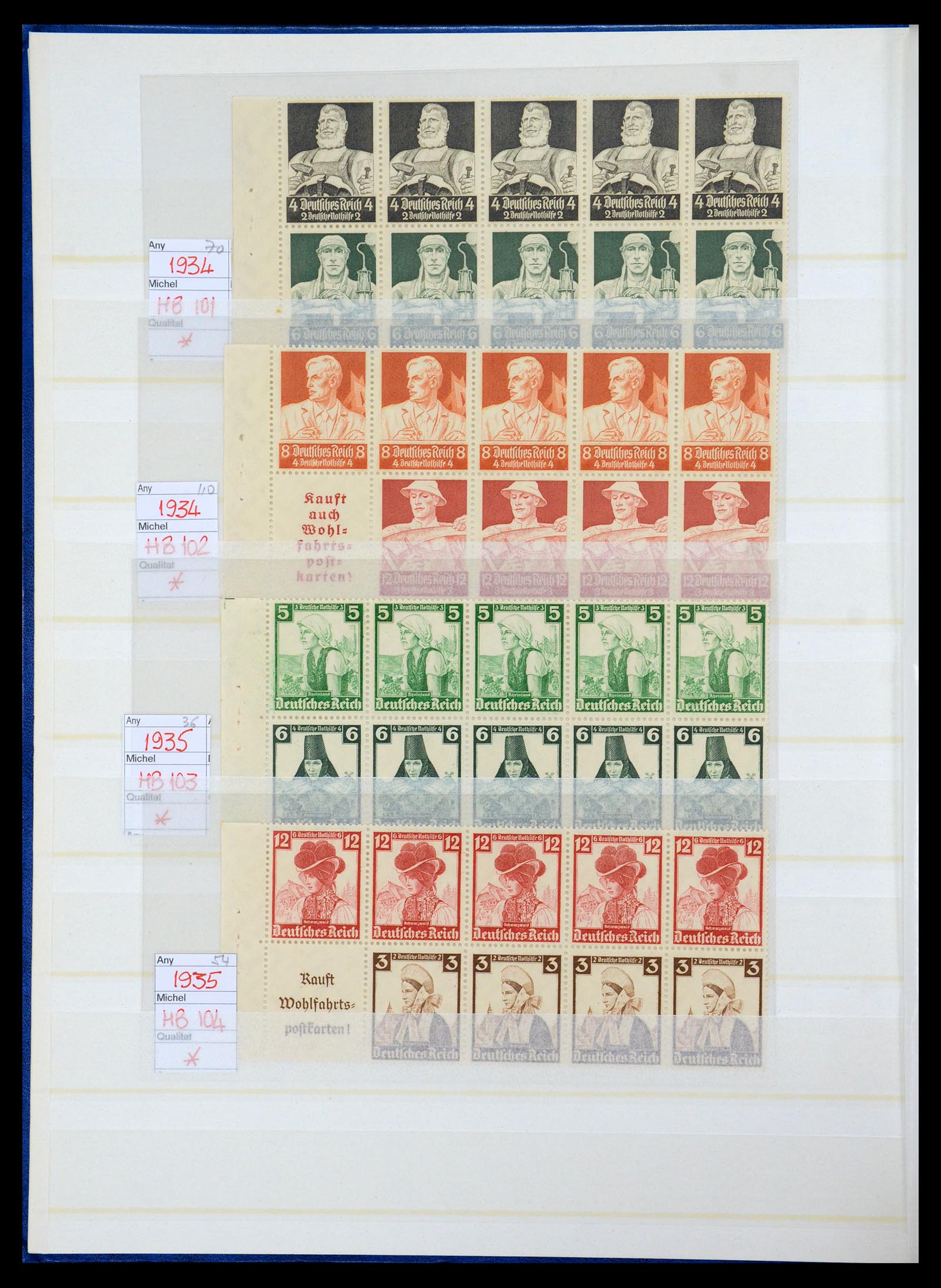 35875 012 - Stamp Collection 35875 German Reich booklet panes 1927-1939.