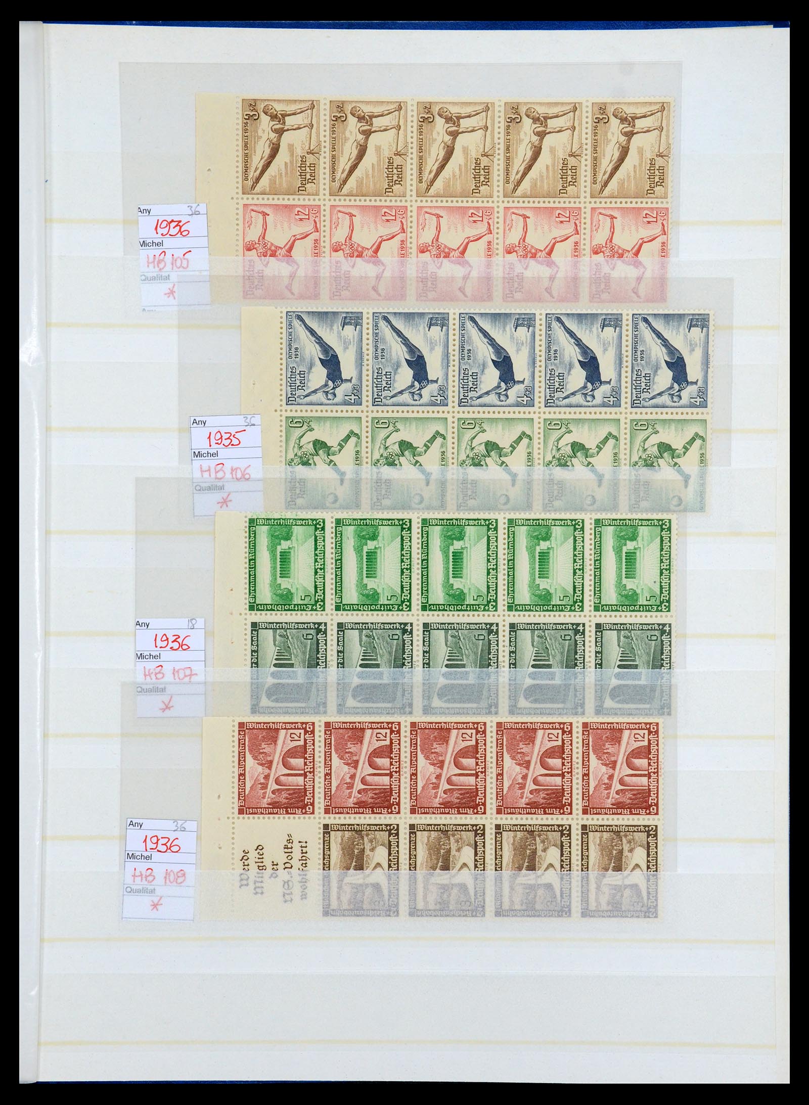 35875 013 - Stamp Collection 35875 German Reich booklet panes 1927-1939.