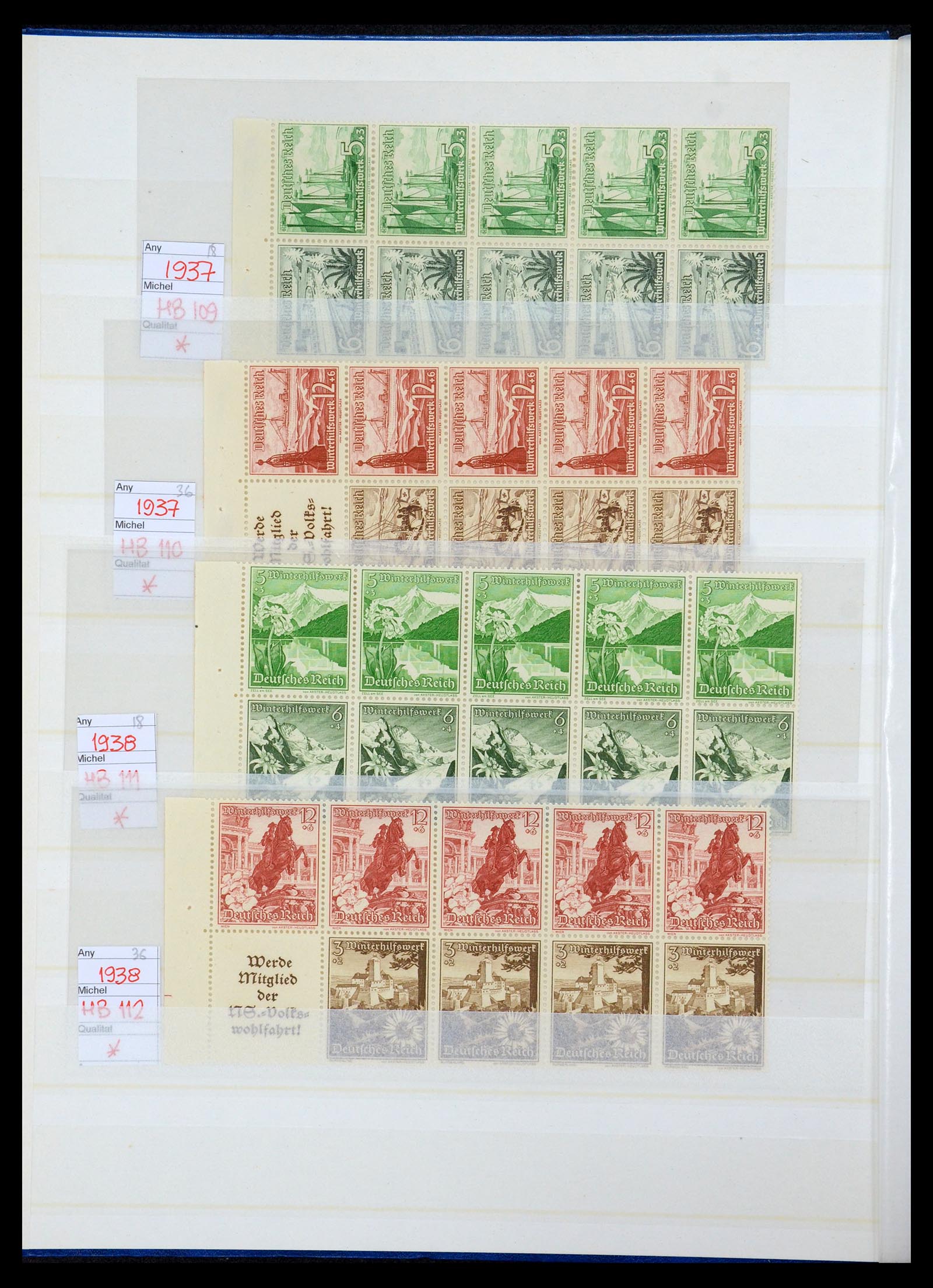 35875 014 - Postzegelverzameling 35875 Duitse Rijk Markenheftchenblätter 1927-193