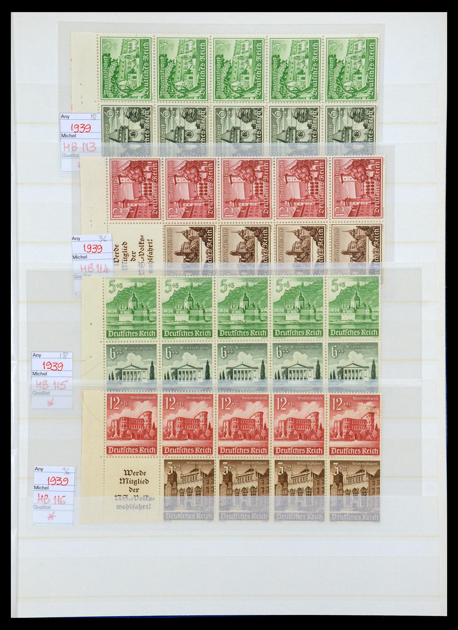 35875 015 - Stamp Collection 35875 German Reich booklet panes 1927-1939.
