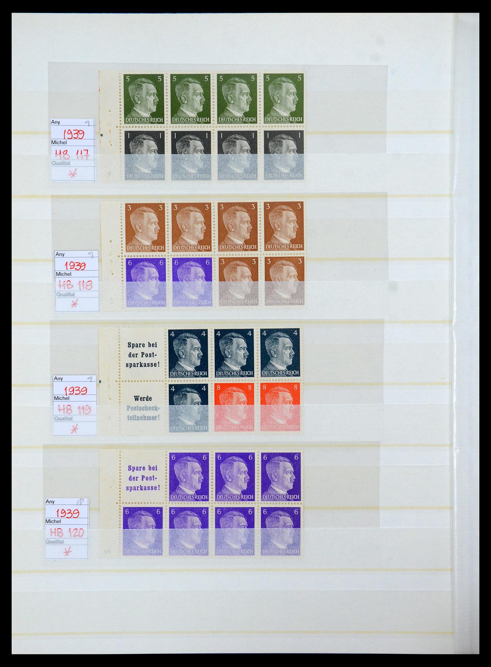 35875 016 - Stamp Collection 35875 German Reich booklet panes 1927-1939.