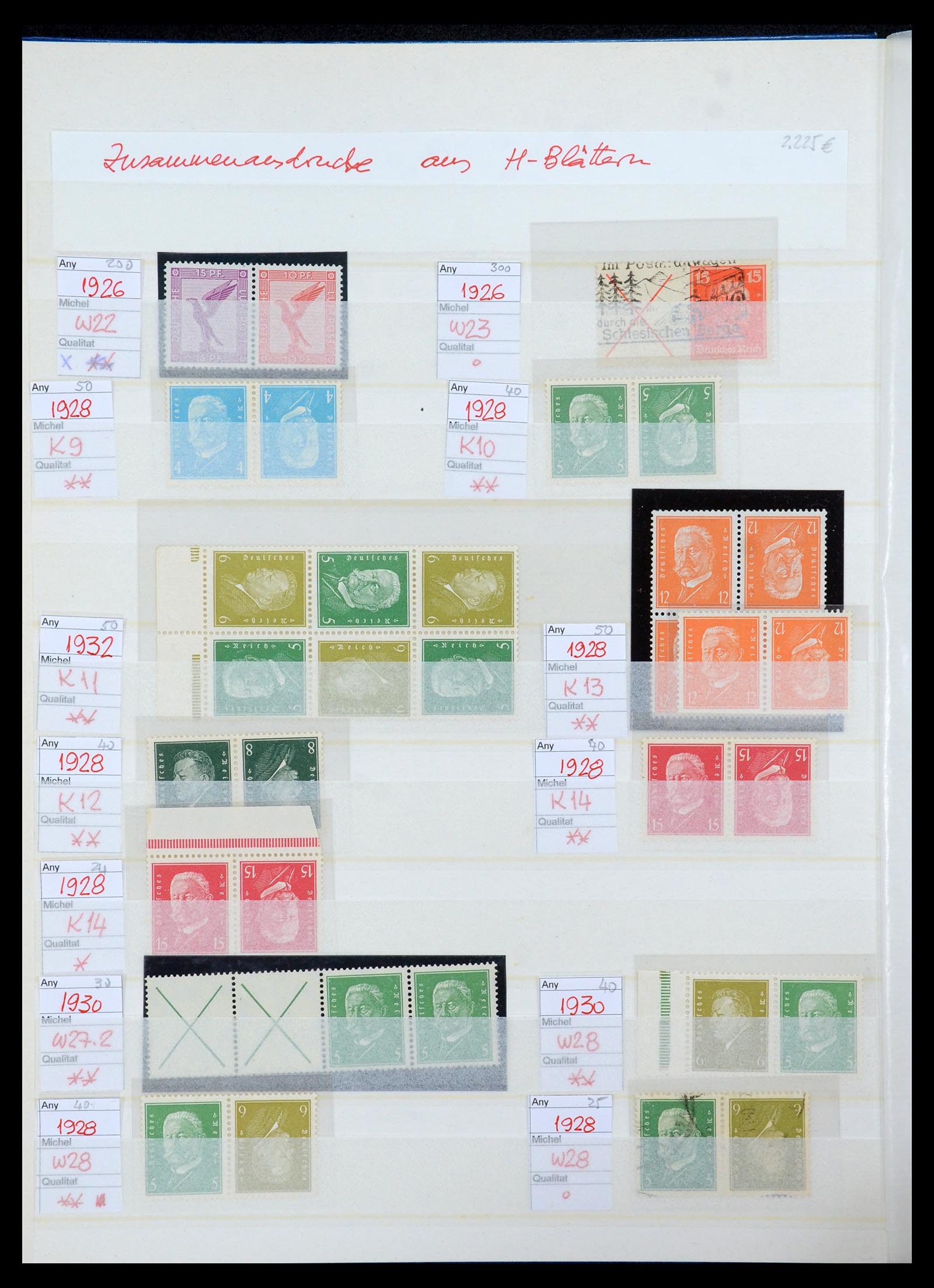 35875 018 - Stamp Collection 35875 German Reich booklet panes 1927-1939.