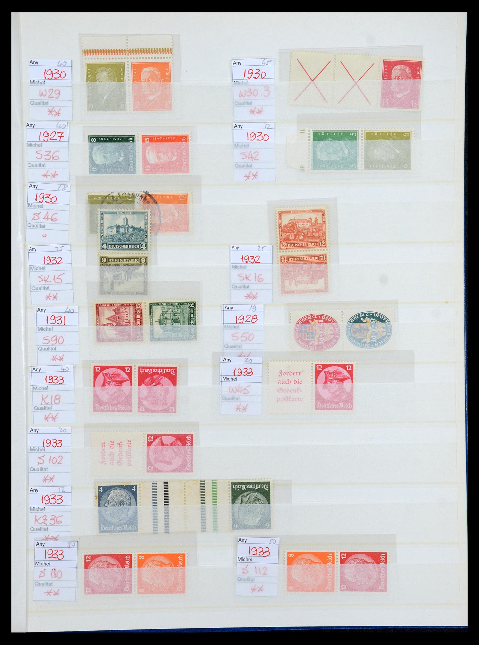 35875 019 - Stamp Collection 35875 German Reich booklet panes 1927-1939.