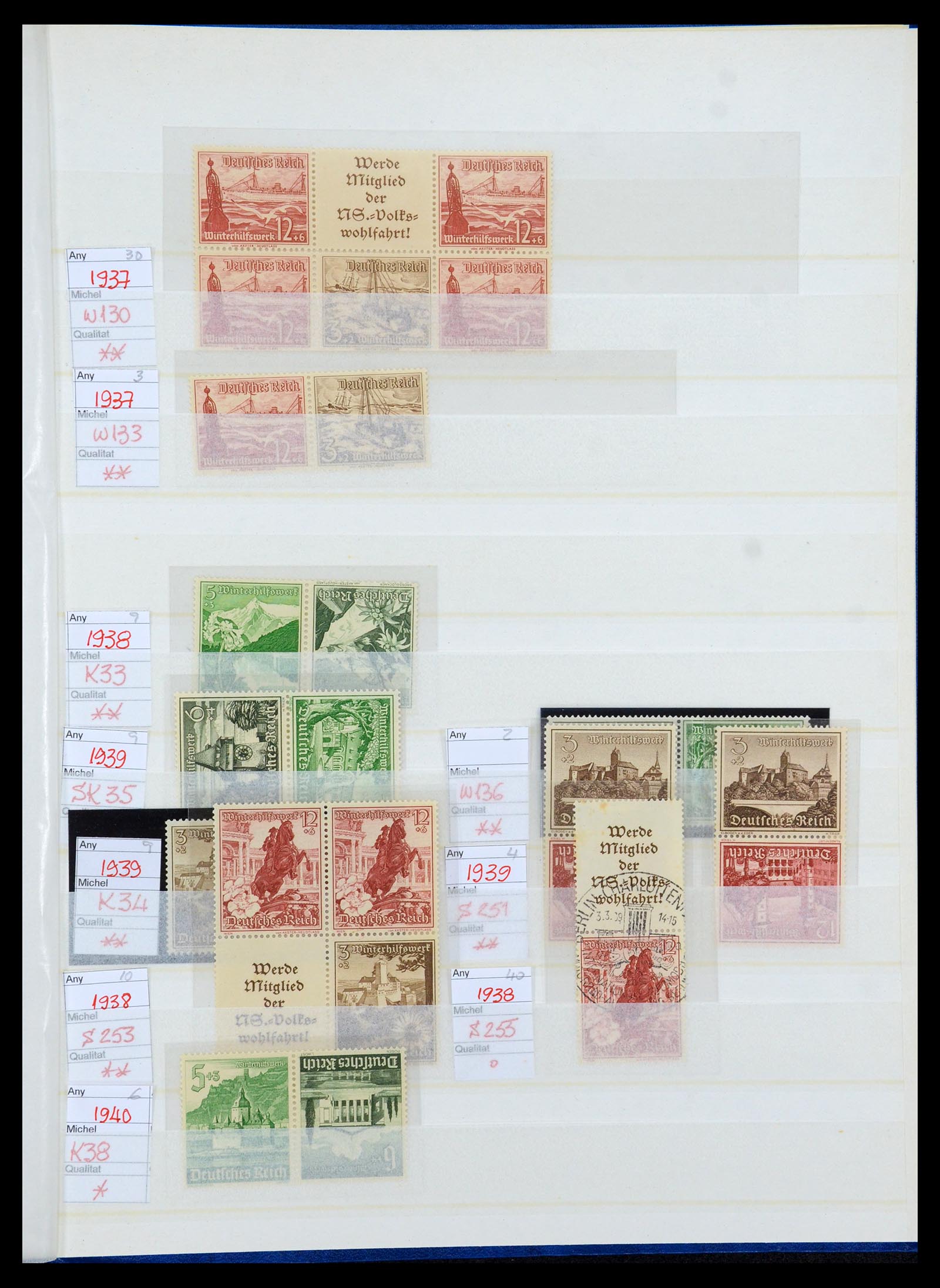 35875 023 - Stamp Collection 35875 German Reich booklet panes 1927-1939.