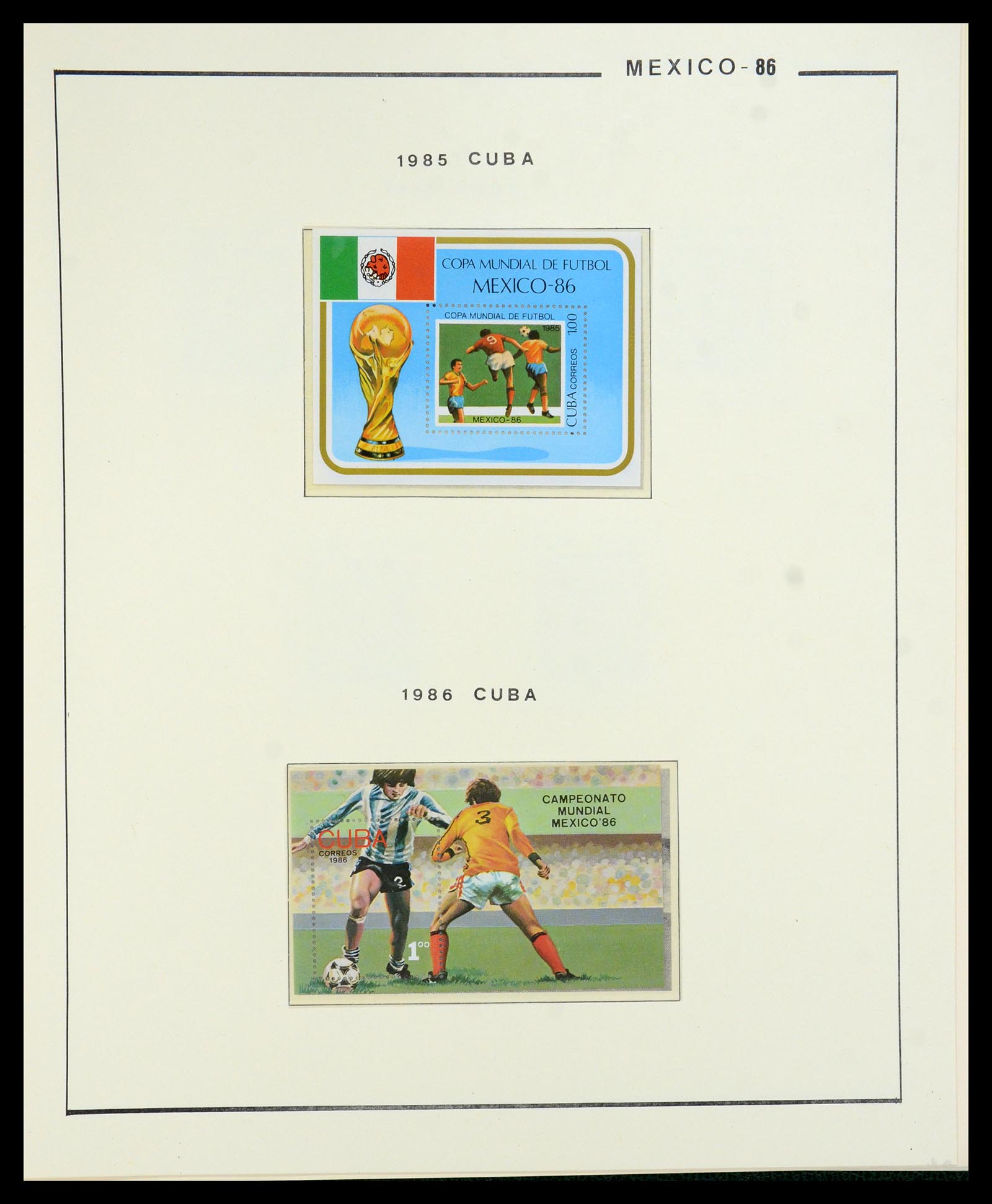 35878 079 - Postzegelverzameling 35878 WK voetbal 1982 en 1986.