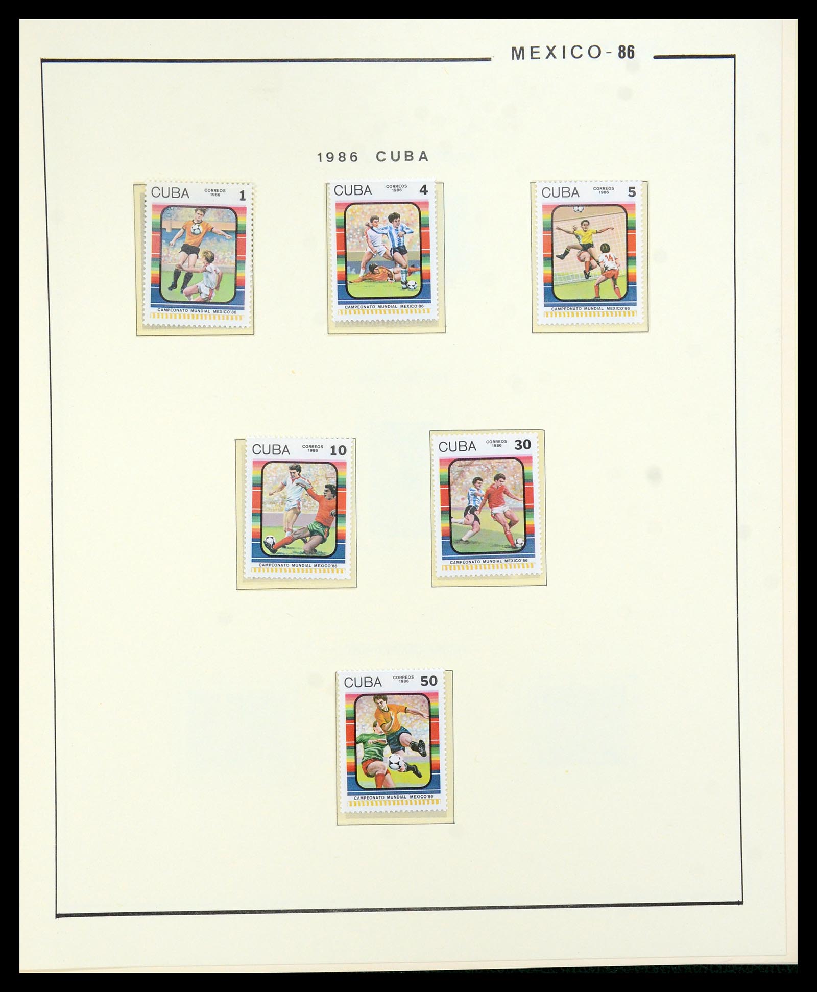 35878 080 - Postzegelverzameling 35878 WK voetbal 1982 en 1986.