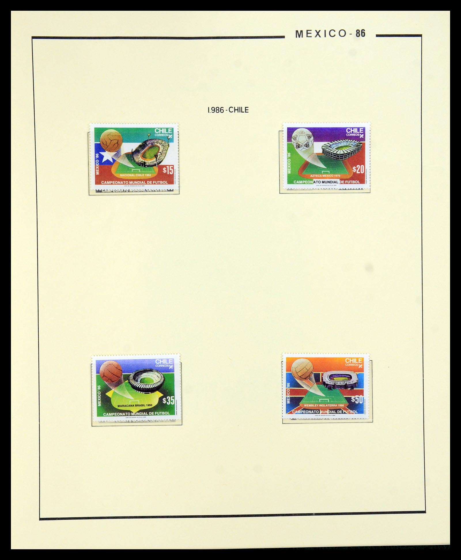 35878 082 - Stamp Collection 35878 1982 and 1986 FIFA World Cup.