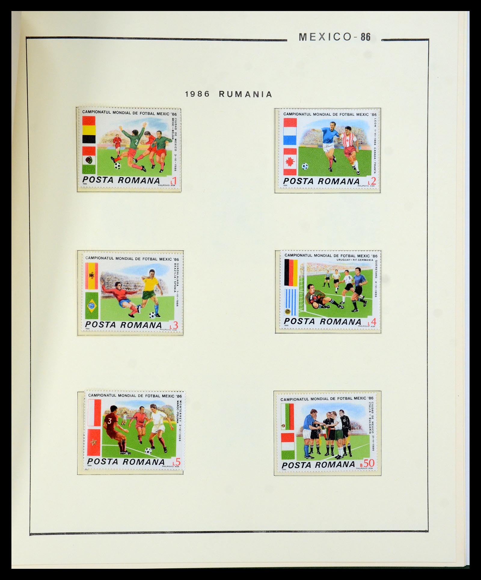 35878 104 - Postzegelverzameling 35878 WK voetbal 1982 en 1986.
