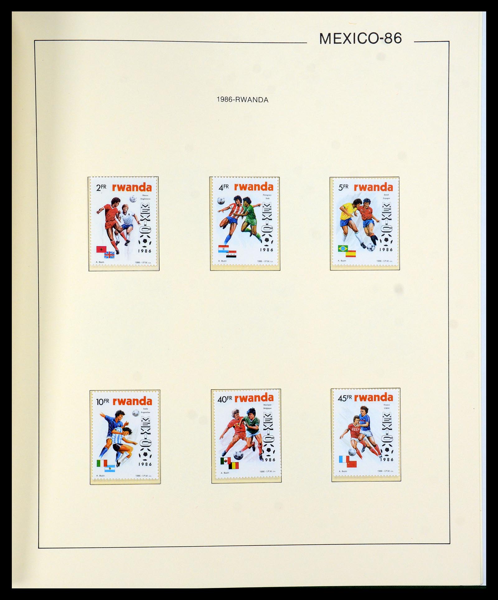 35878 105 - Postzegelverzameling 35878 WK voetbal 1982 en 1986.