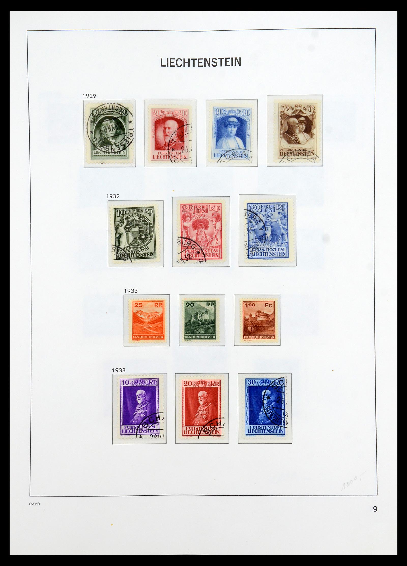 35896 010 - Postzegelverzameling 35896 Liechtenstein 1912-1990.