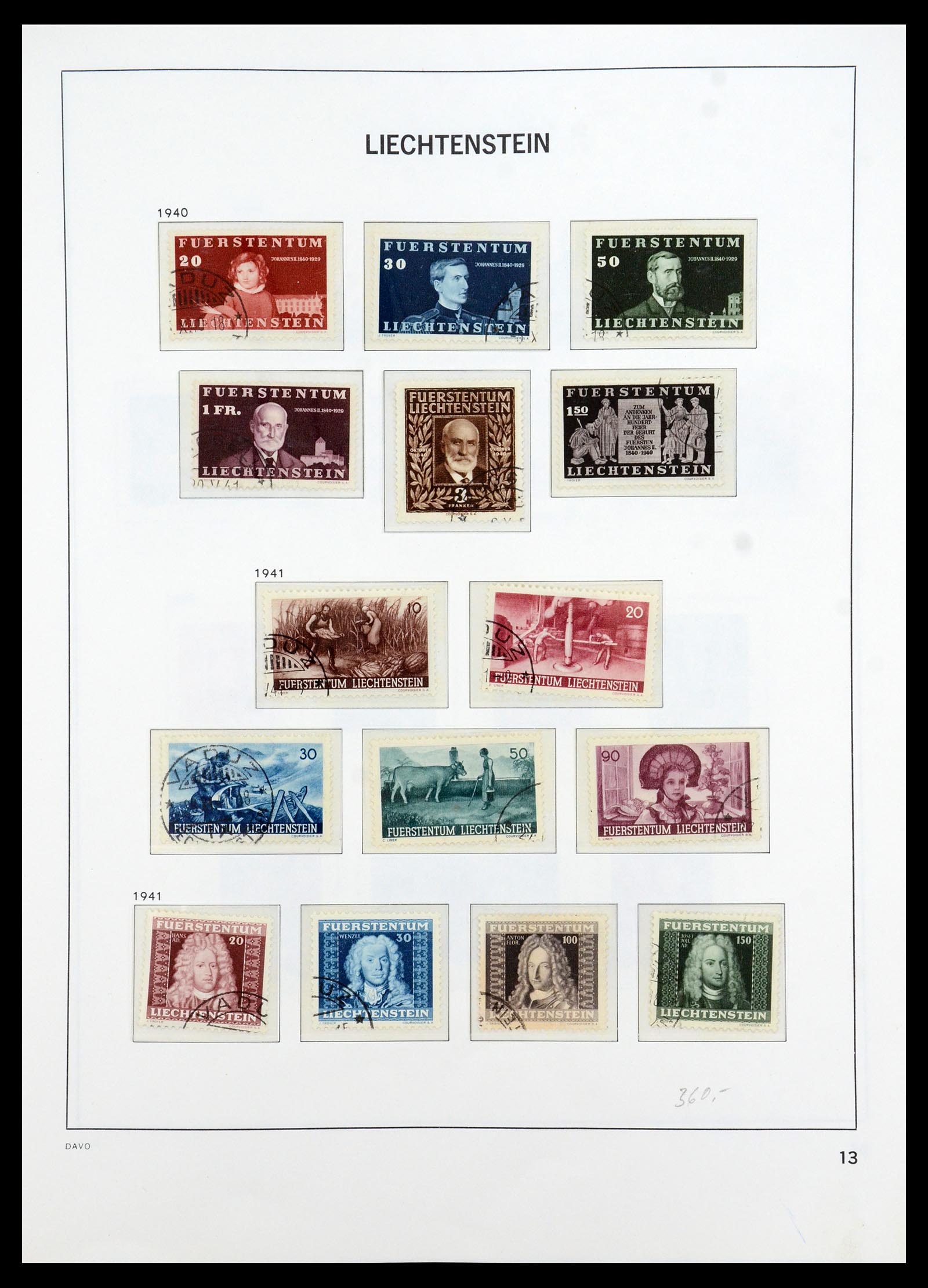 35896 014 - Stamp Collection 35896 Liechtenstein 1912-1990.