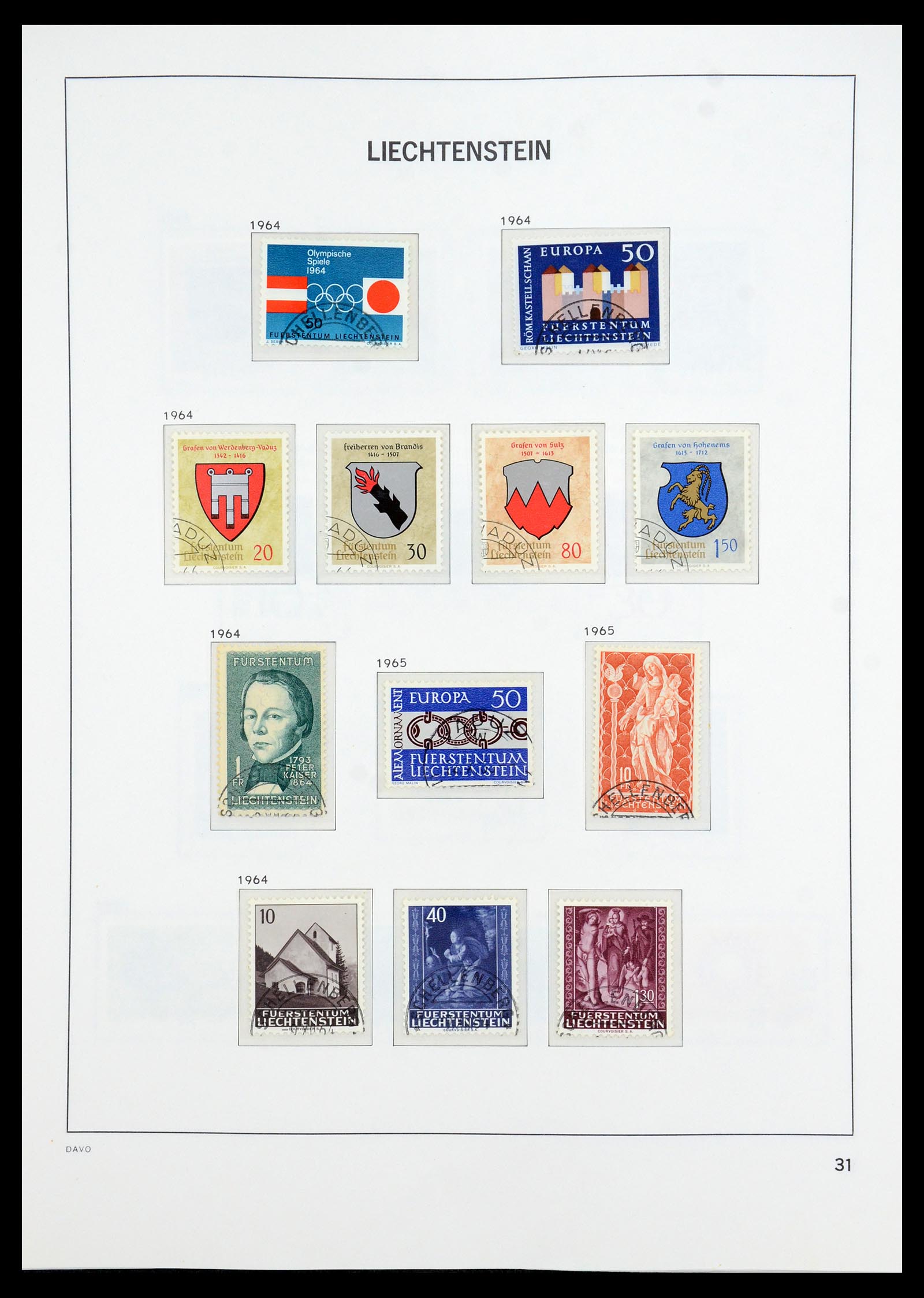 35896 032 - Stamp Collection 35896 Liechtenstein 1912-1990.