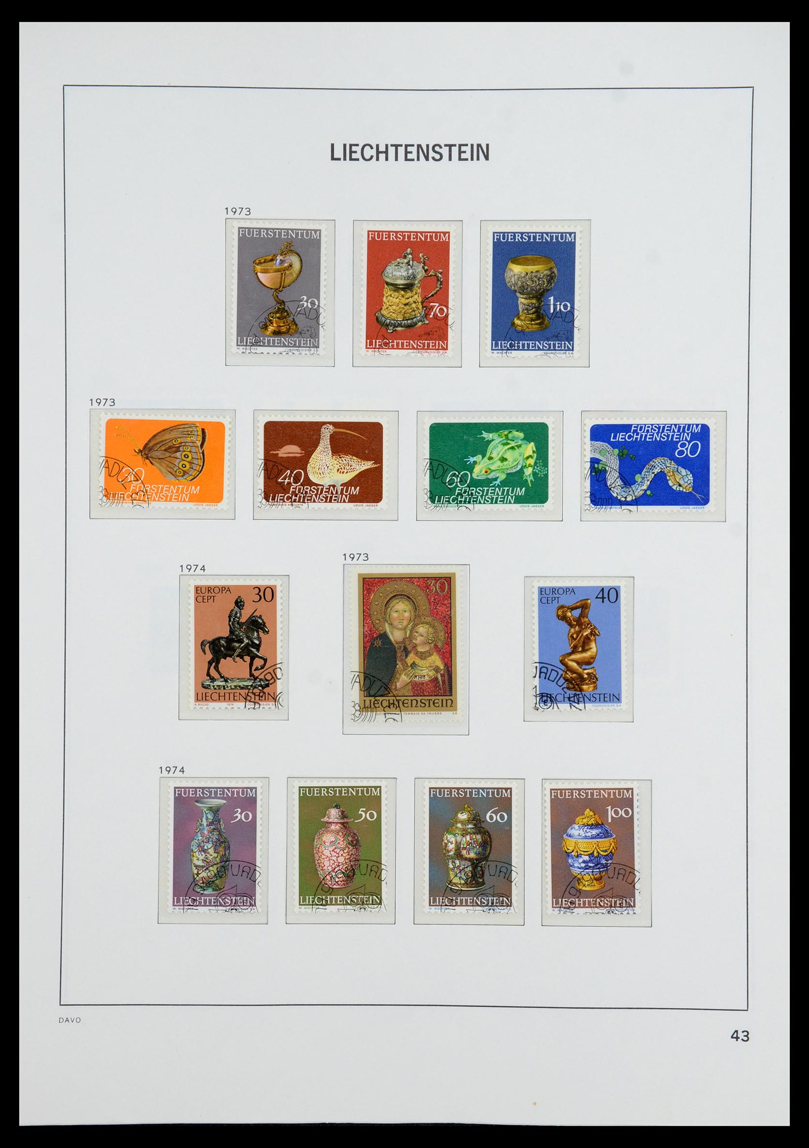 35896 044 - Stamp Collection 35896 Liechtenstein 1912-1990.