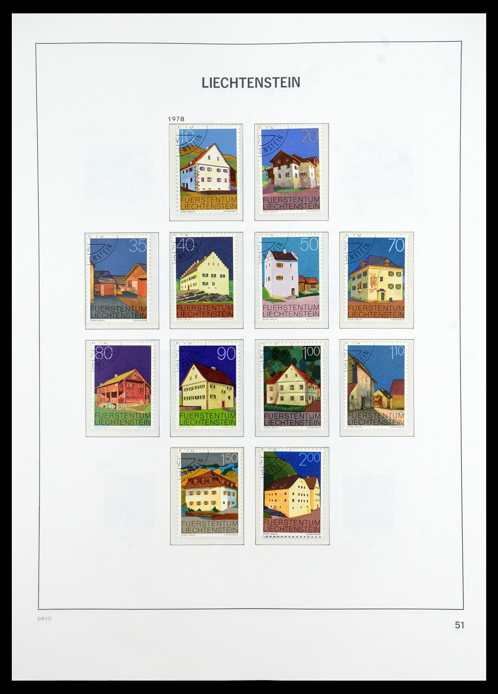 35896 052 - Stamp Collection 35896 Liechtenstein 1912-1990.