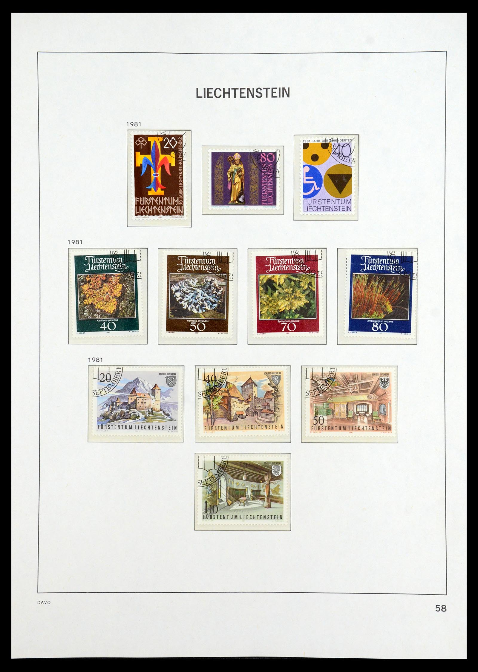 35896 059 - Stamp Collection 35896 Liechtenstein 1912-1990.