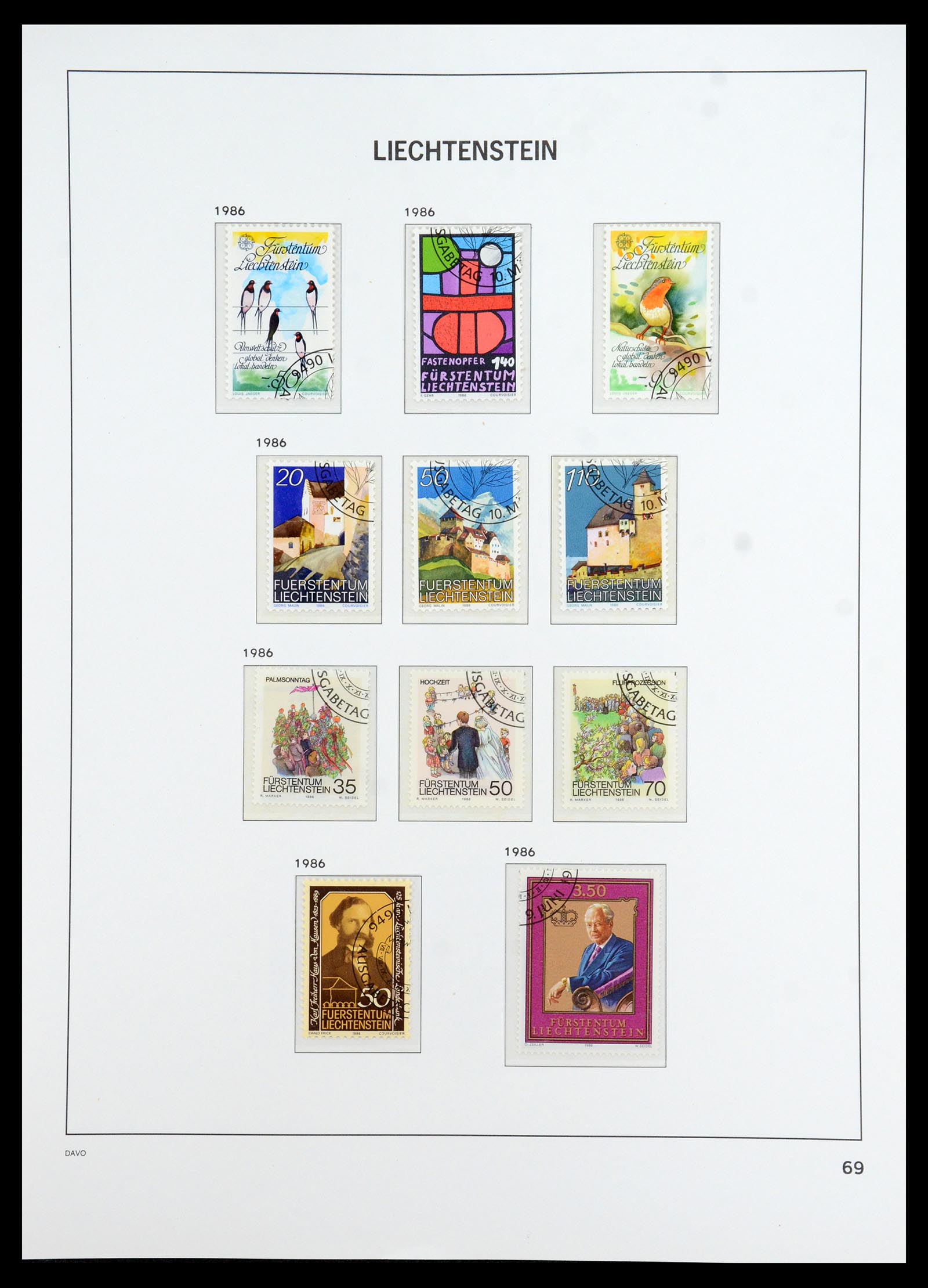 35896 070 - Stamp Collection 35896 Liechtenstein 1912-1990.