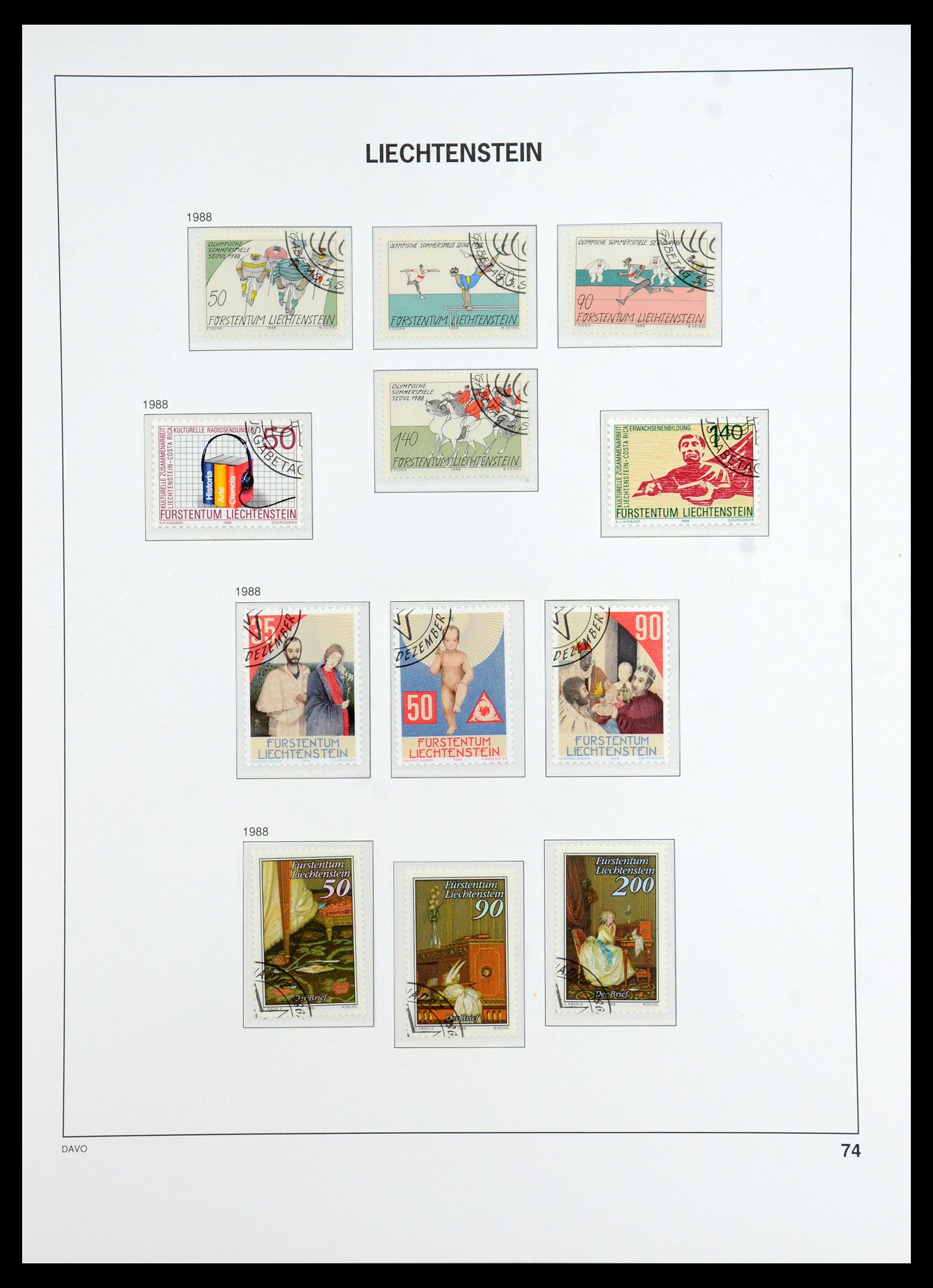 35896 075 - Stamp Collection 35896 Liechtenstein 1912-1990.